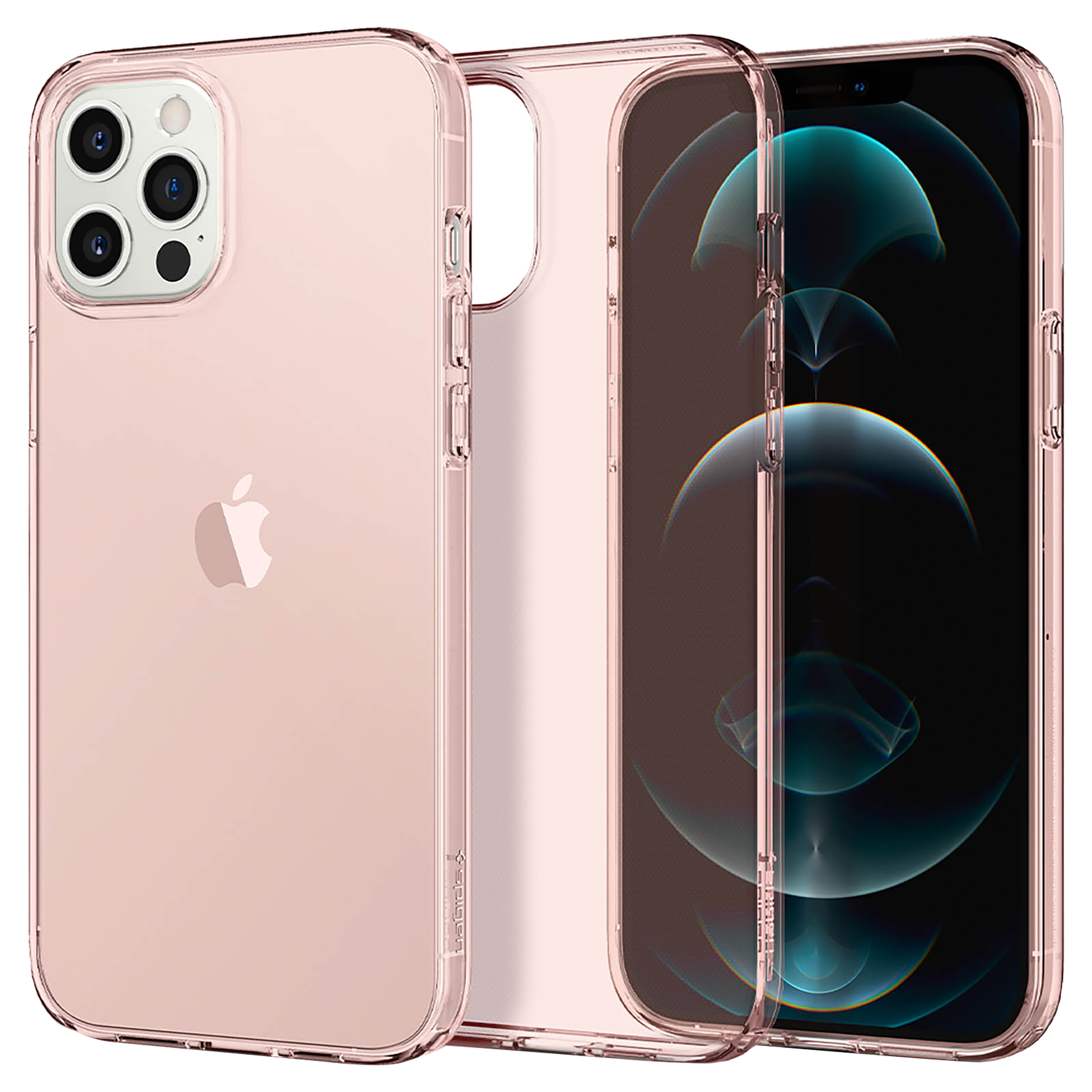 spigen Crystal Flex Back Cover for Apple iPhone 12, 12 Pro (Wireless Charging Compatible, Rose Crystal)_1