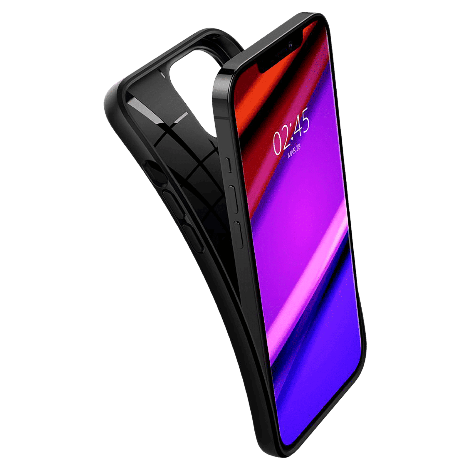 spigen Core Armor Thermoplastic Polyurethane Back Cover for Apple iPhone 12 and 12 Pro (Air Cushion Technology, Matte Black)_7