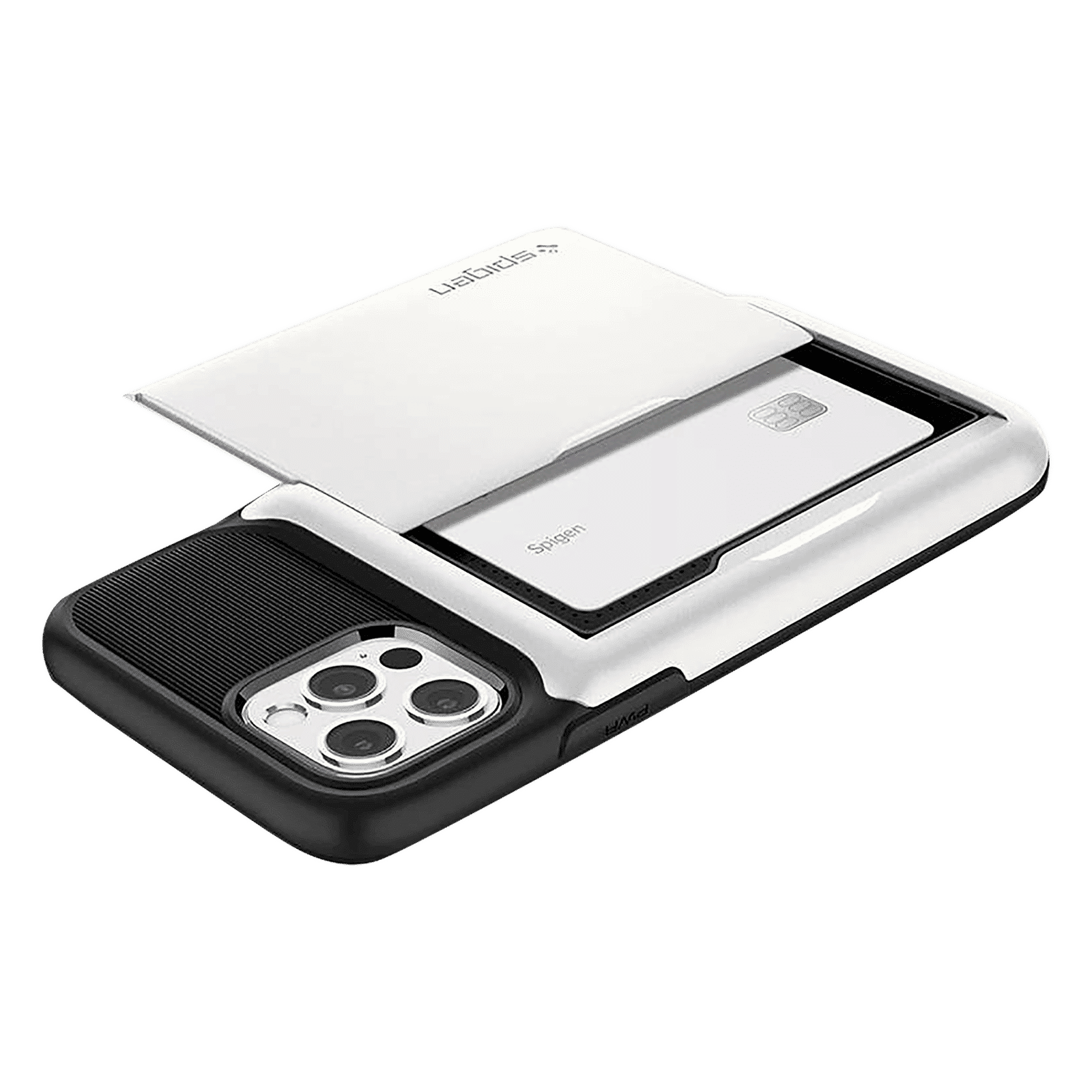 spigen Slim Armor Wallet TPU & Polycarbonate Back Cover for Apple iPhone 12, 12 Pro (Air Cushion Technology, Pearl White)_8