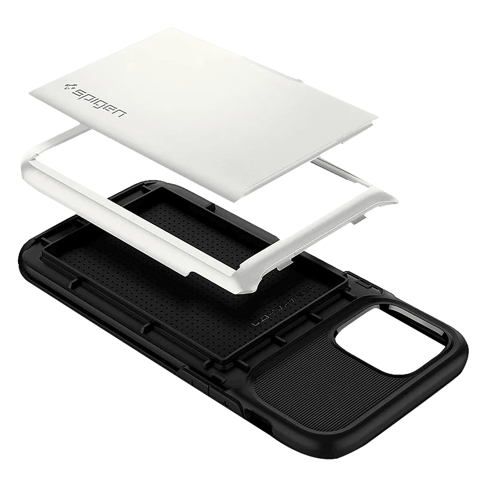 spigen Slim Armor Wallet TPU & Polycarbonate Back Cover for Apple iPhone 12, 12 Pro (Air Cushion Technology, Pearl White)_9