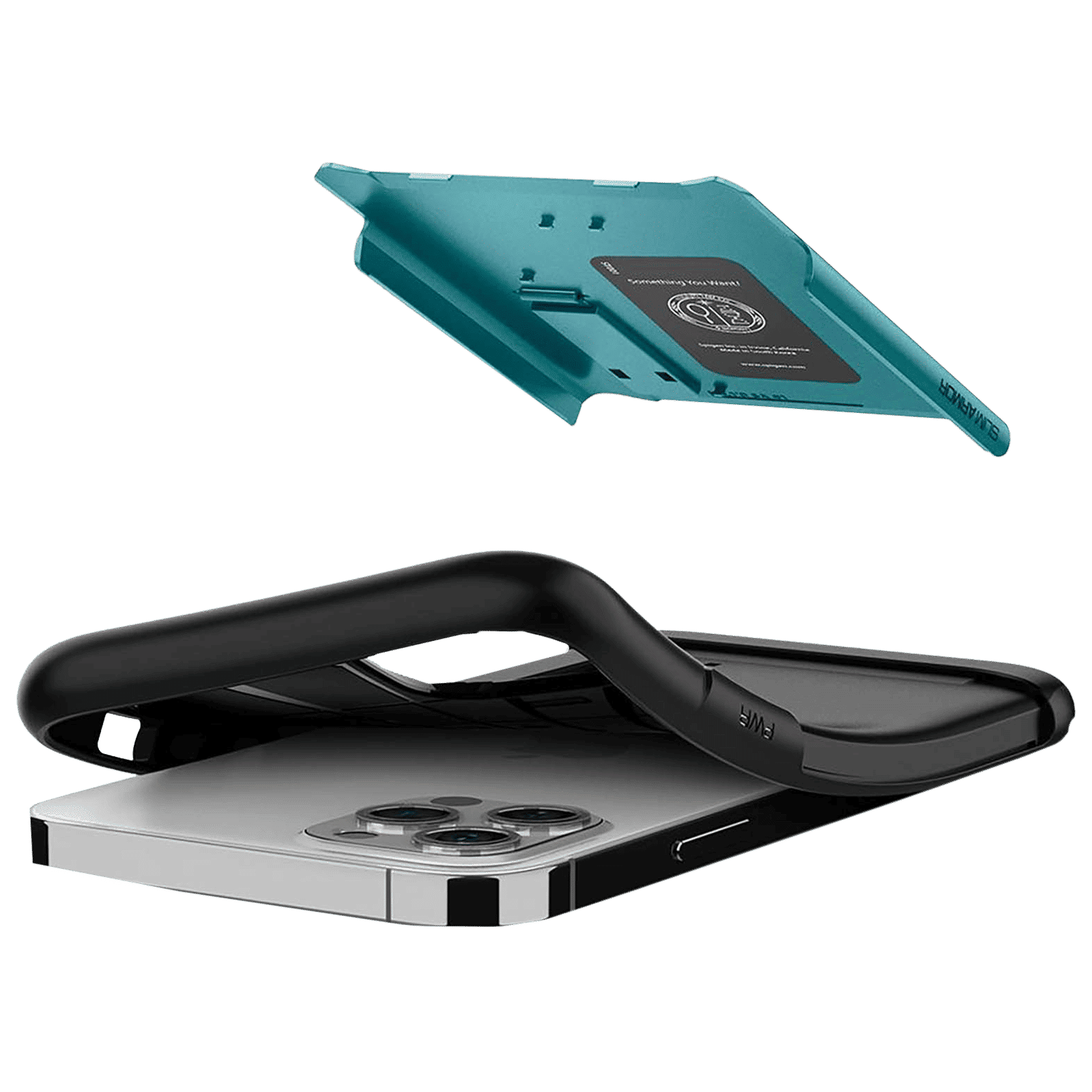 spigen Slim Armor TPU & Polycarbonate Back Cover for Apple iPhone 12, 12 Pro (Wireless Charging Compatible, Mint)_9