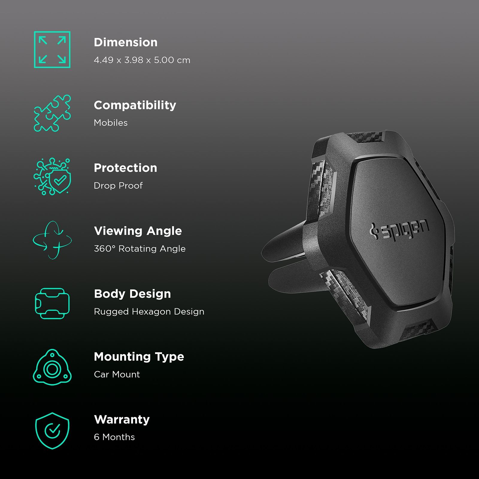 spigen Dashboard Mobile Holder (Protective Film, 000CG20879, Black) spigen Dashboard Mobile Holder (Protective Film, 000CG20879, Black)_3