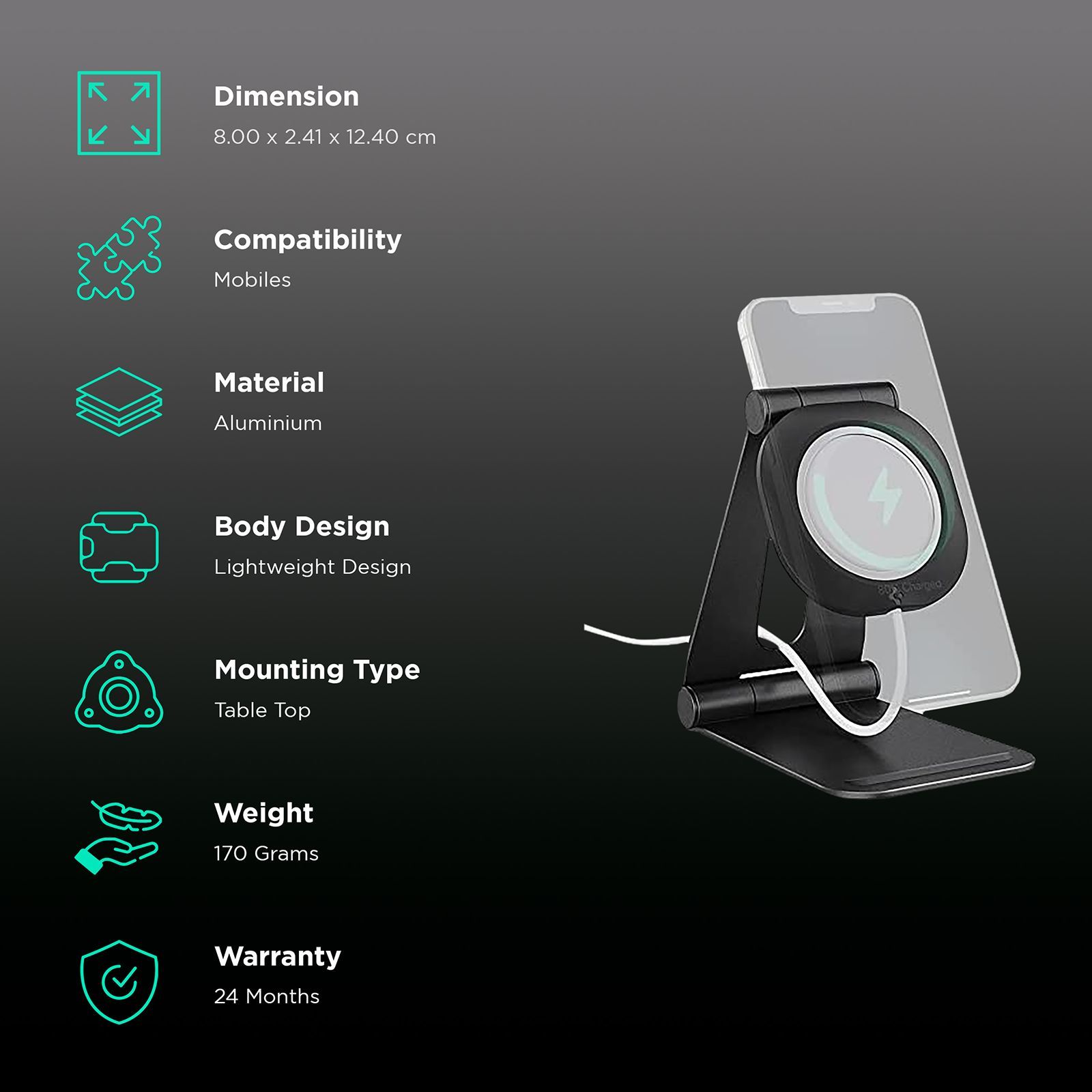 spigen Stand For Smartphones - MagSafe Compatible (Adjustable Mounting Piece, AMP02672, Black)_3