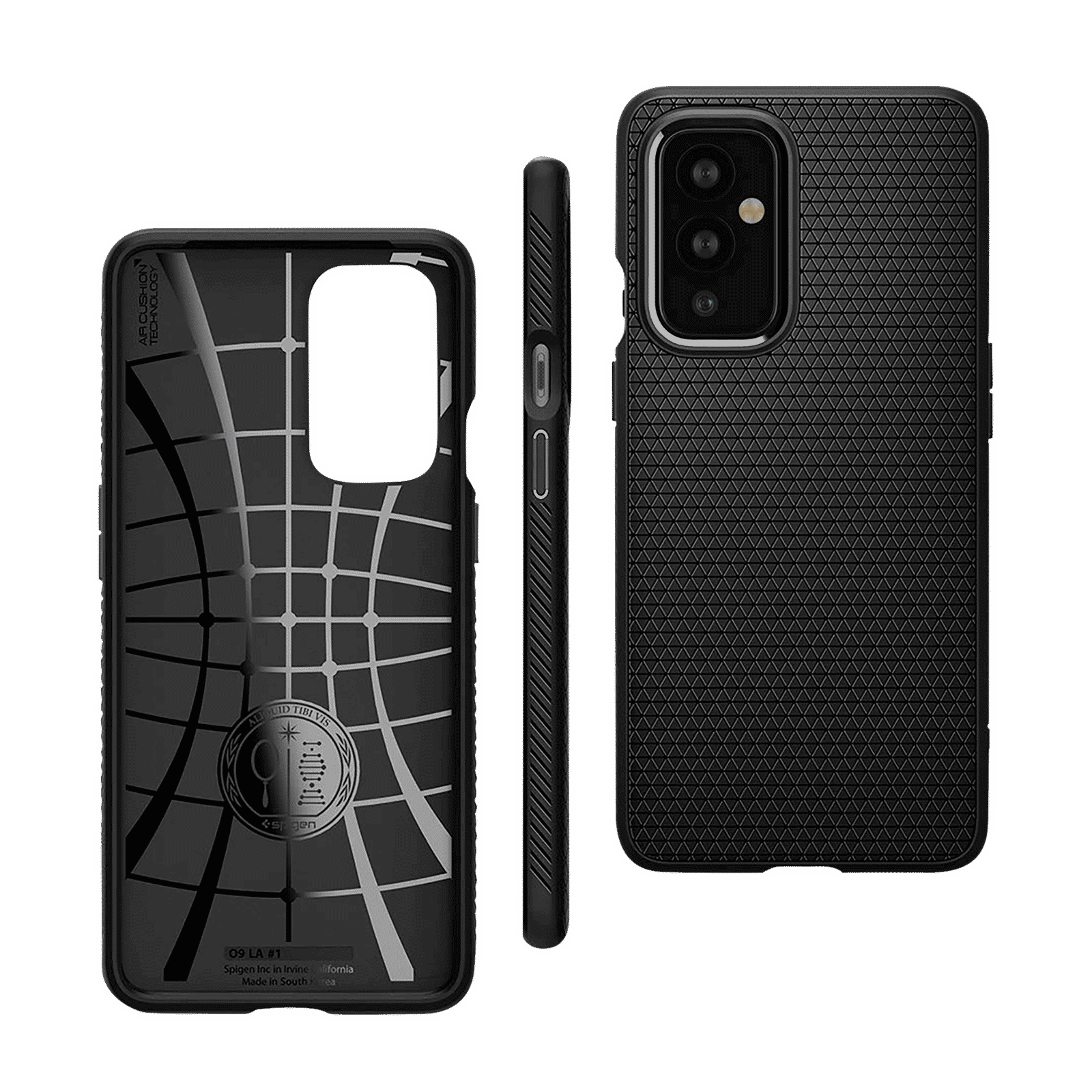 spigen Liquid Air TPU Back Case for OnePlus 9 (Air Cushion Technology, Matte Black)_6