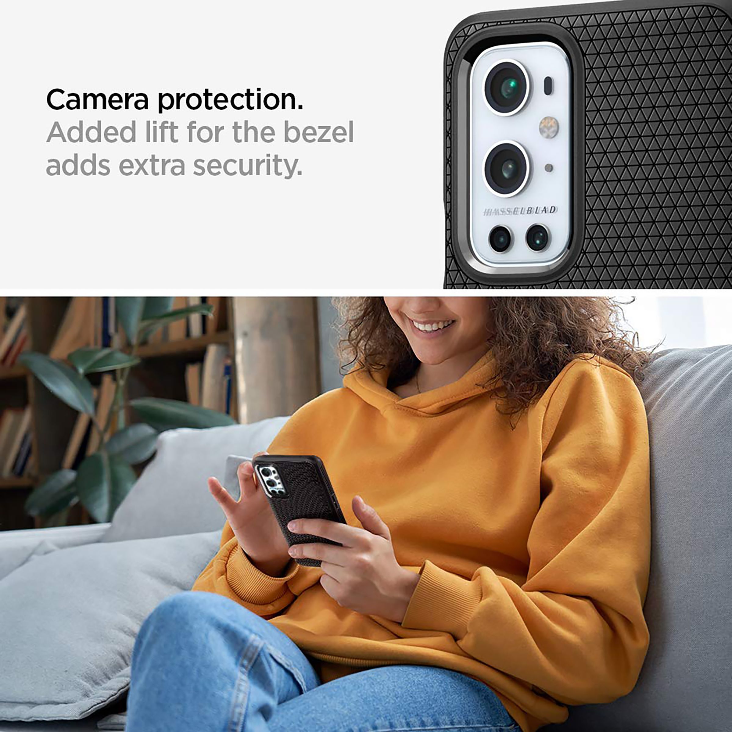 spigen Liquid Air TPU Back Cover for OnePlus 9 Pro 5G (Air Cushion Technology, Matte Black)_12