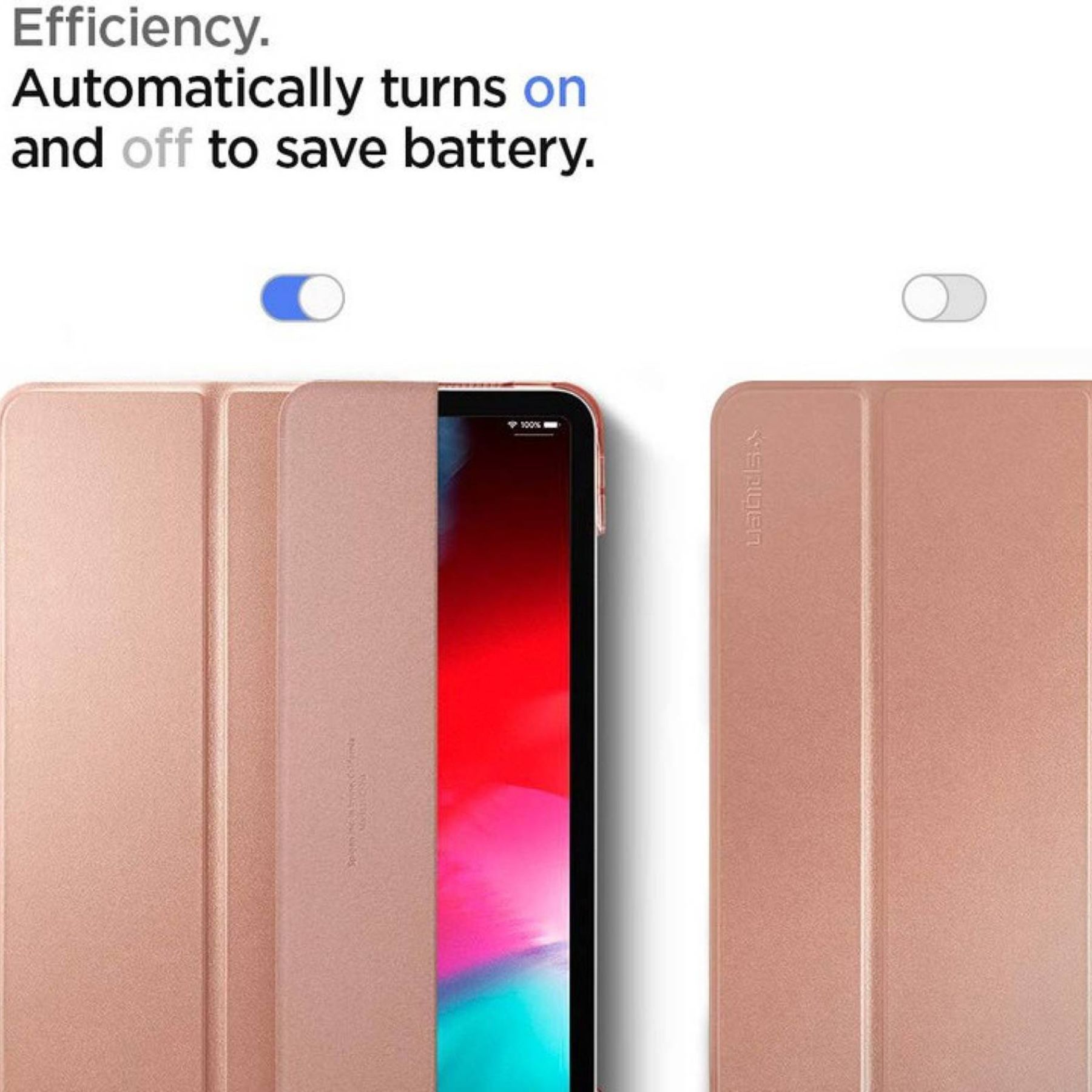 spigen Smart Fold Polycarbonate, Rubber Flip Cover for Apple iPad Pro 11 Inch (Wireless Charging Compatible, Rose Gold)_7