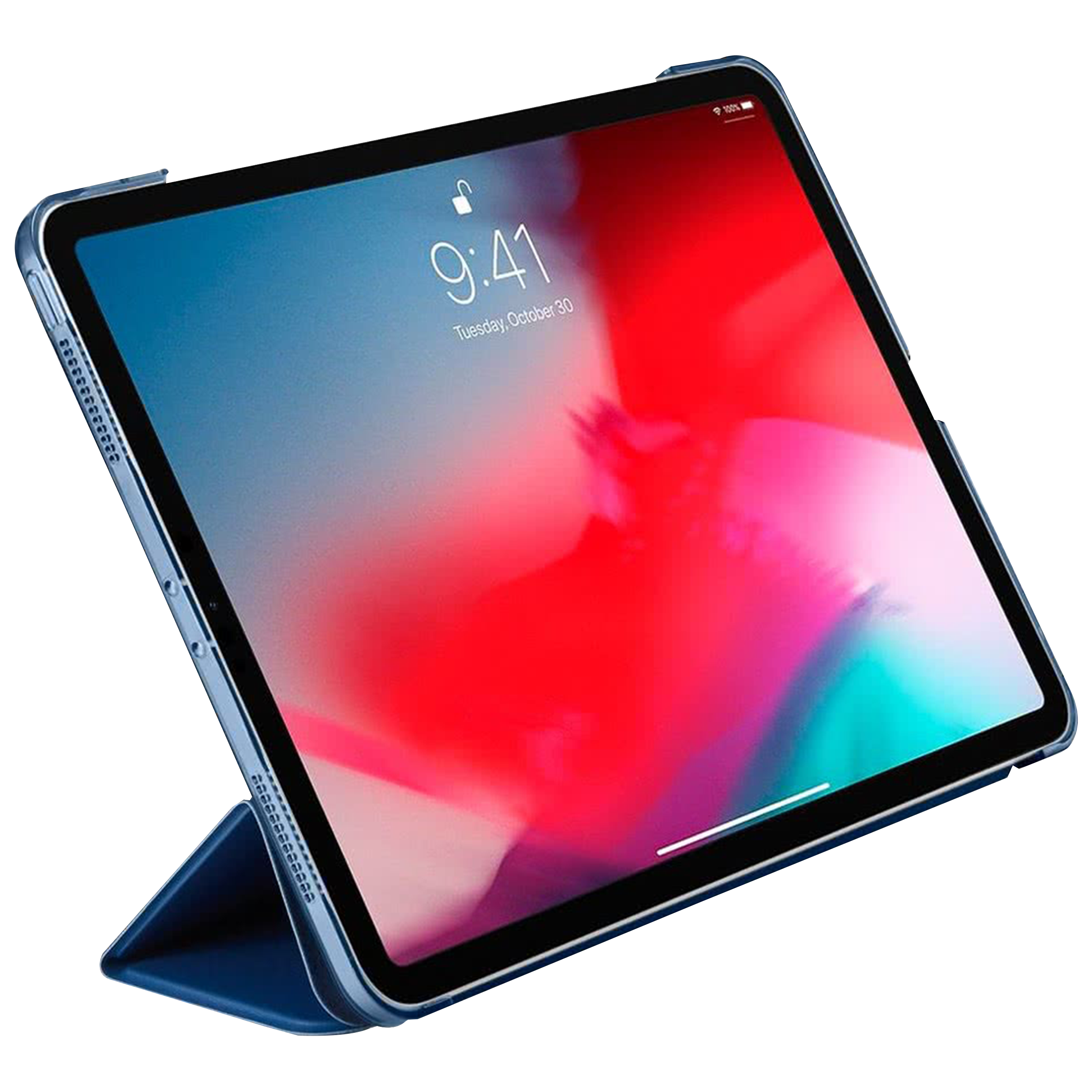 spigen Plastic, Polycarbonate & Polyurethane Leather Flip Cover for Apple iPad Pro 11 Inch (Wireless Charging Compatible, Blue)_14