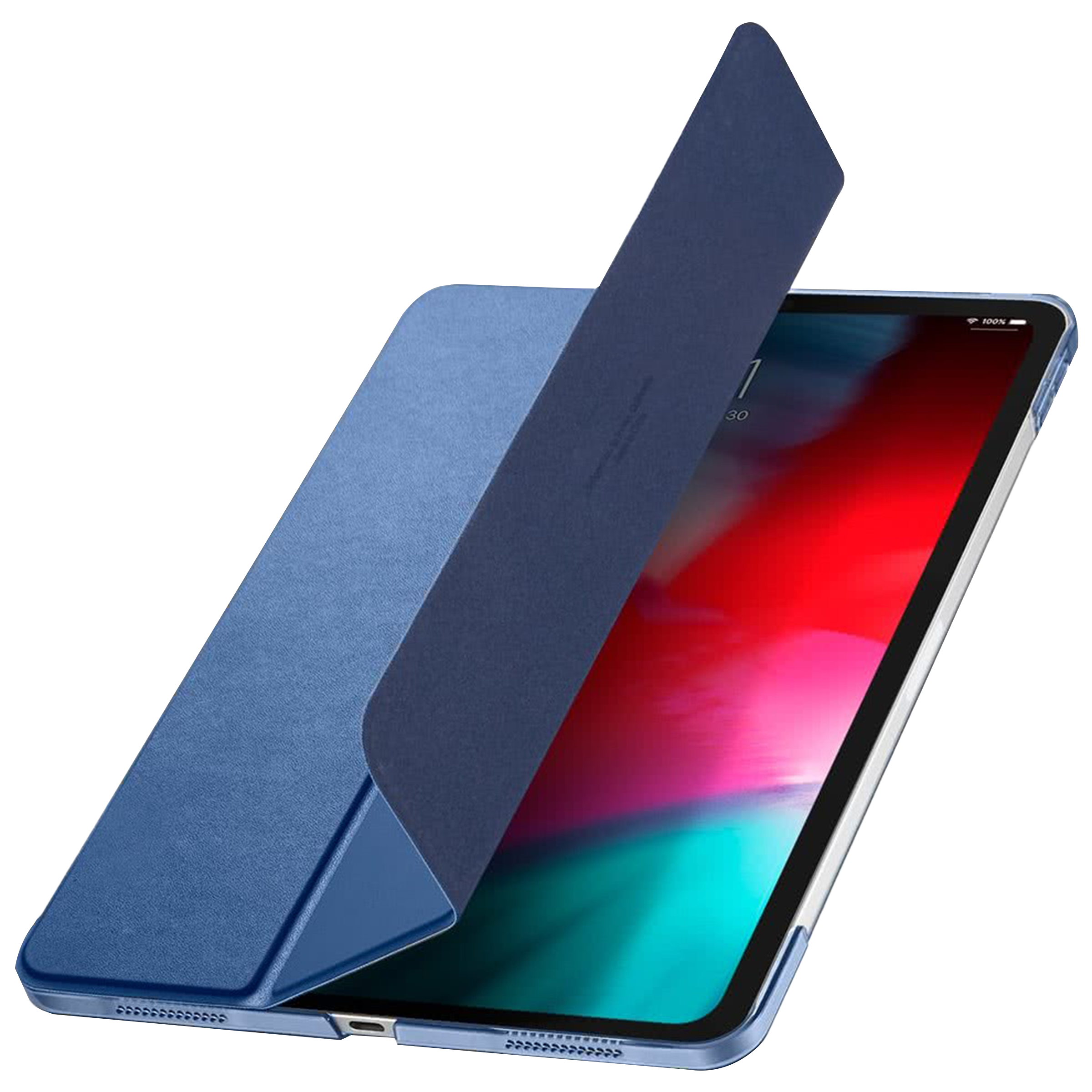 spigen Plastic, Polycarbonate & Polyurethane Leather Flip Cover for Apple iPad Pro 11 Inch (Wireless Charging Compatible, Blue)_15