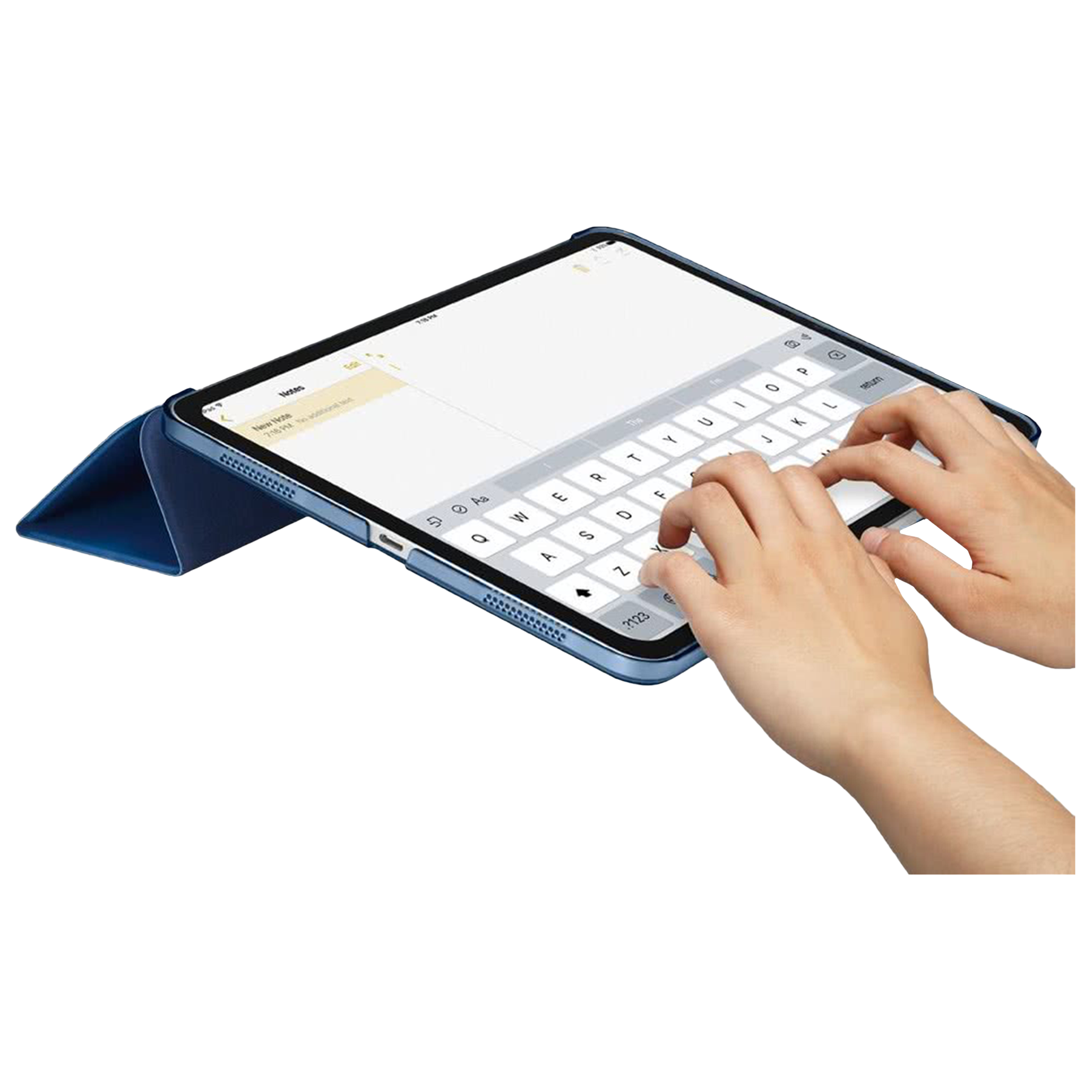 spigen Plastic, Polycarbonate & Polyurethane Leather Flip Cover for Apple iPad Pro 11 Inch (Wireless Charging Compatible, Blue)_17