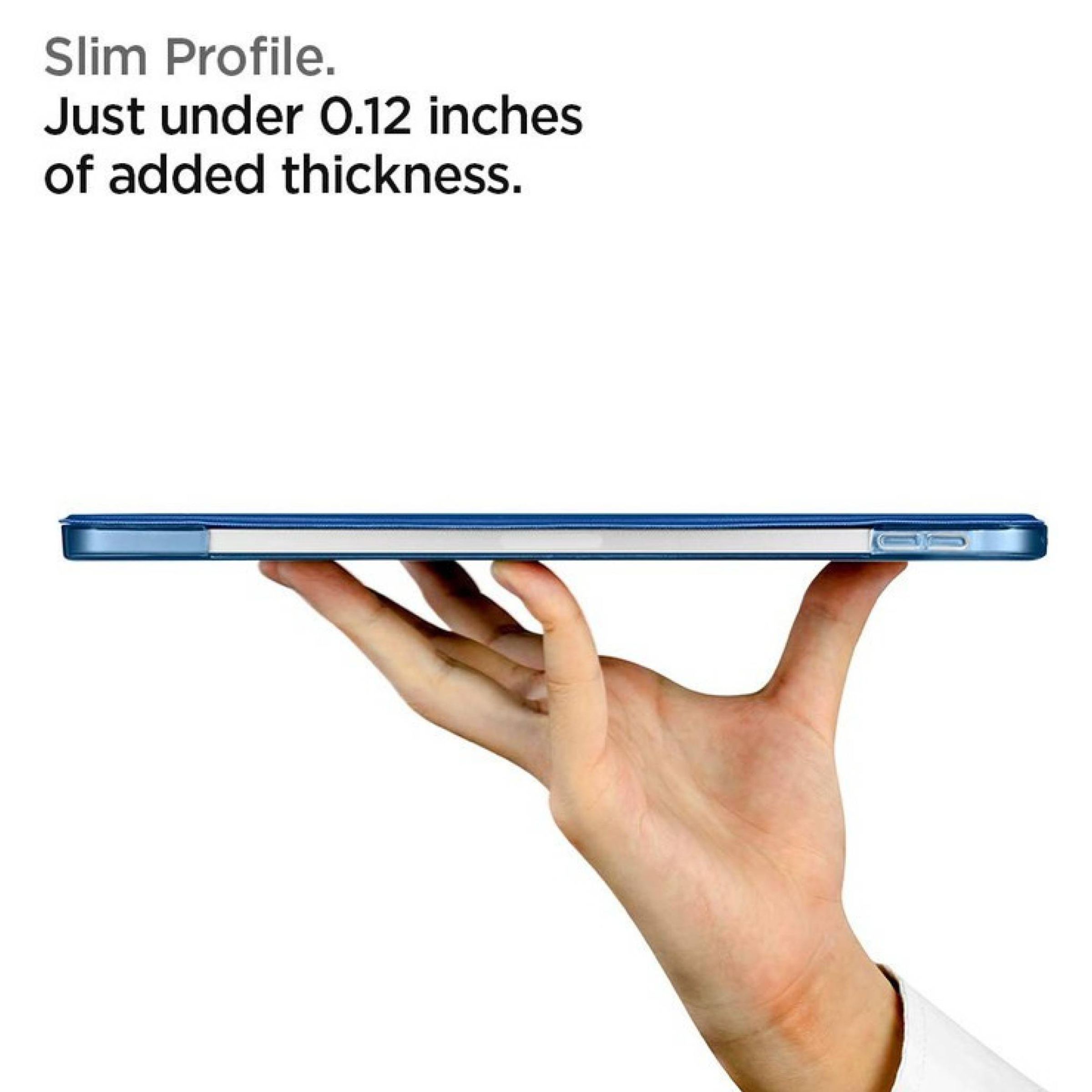 spigen Plastic, Polycarbonate & Polyurethane Leather Flip Cover for Apple iPad Pro 11 Inch (Wireless Charging Compatible, Blue)_6