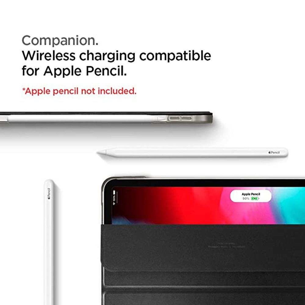 spigen Smart Fold Polycarbonate, Polyurethane Leather Flip Cover for Apple iPad Pro 11 Inch (Wireless Charging Compatible, Black)_8