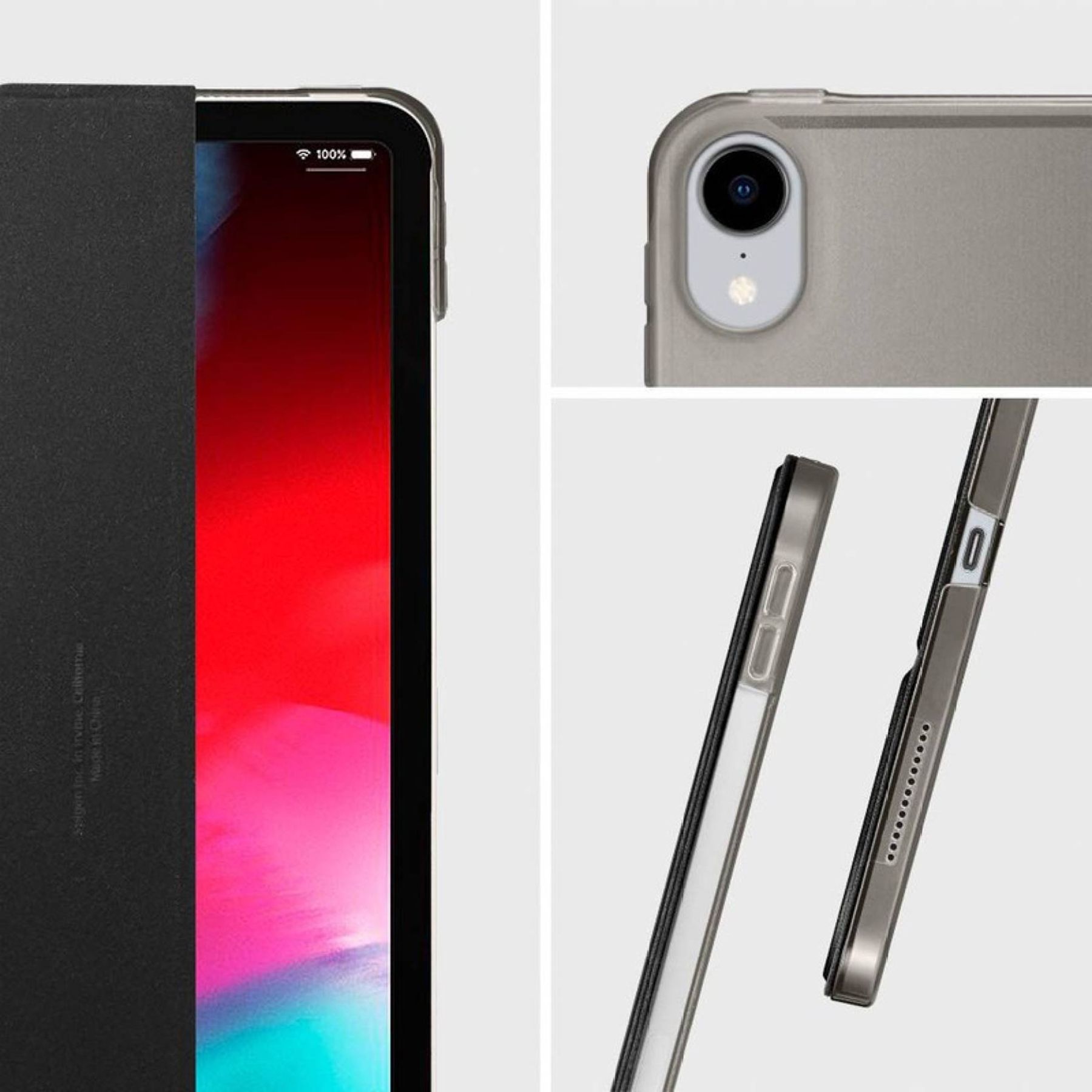 spigen Smart Fold Polycarbonate, Polyurethane Leather Flip Cover for Apple iPad Pro 11 Inch (Wireless Charging Compatible, Black)_6