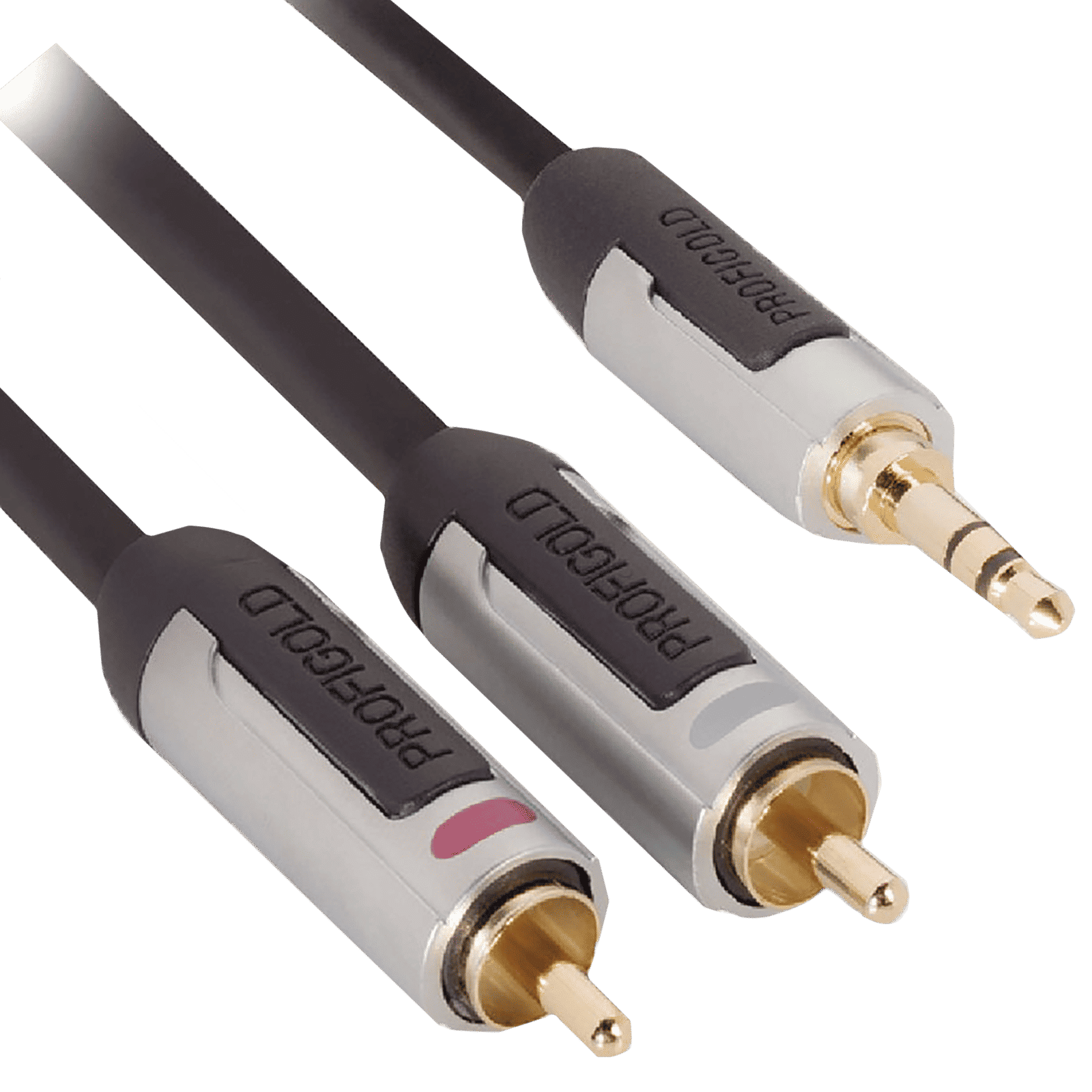 PROFIGOLD PROA3401 PVC 1 Meter 3.5mm Stereo to RCA Audio Cable (IAT Technology, Anthracite)_3