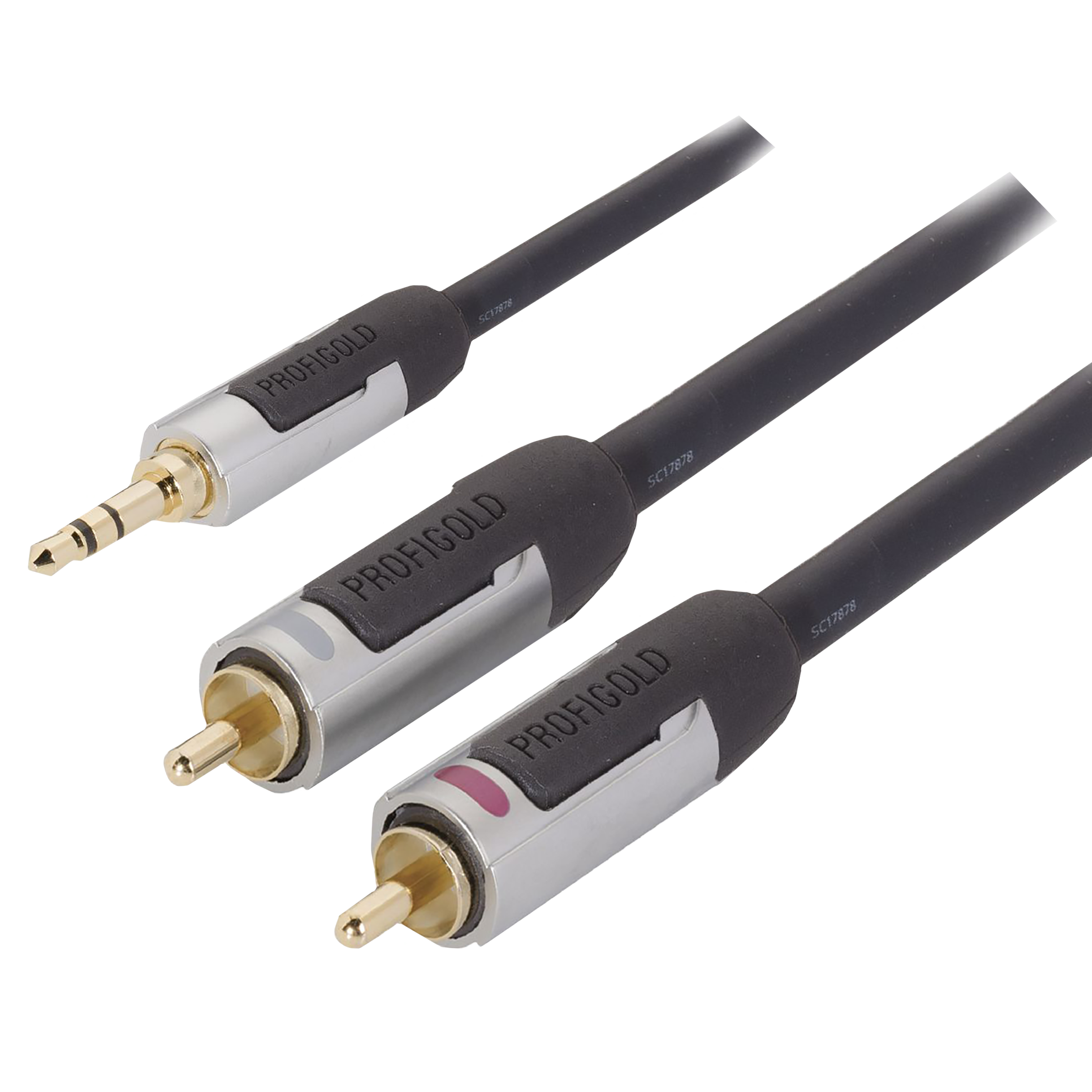 PROFIGOLD PROA3402 3.5mm Stereo to RCA 2 Meter Audio Cable (IAT Technology, Anthracite)_6