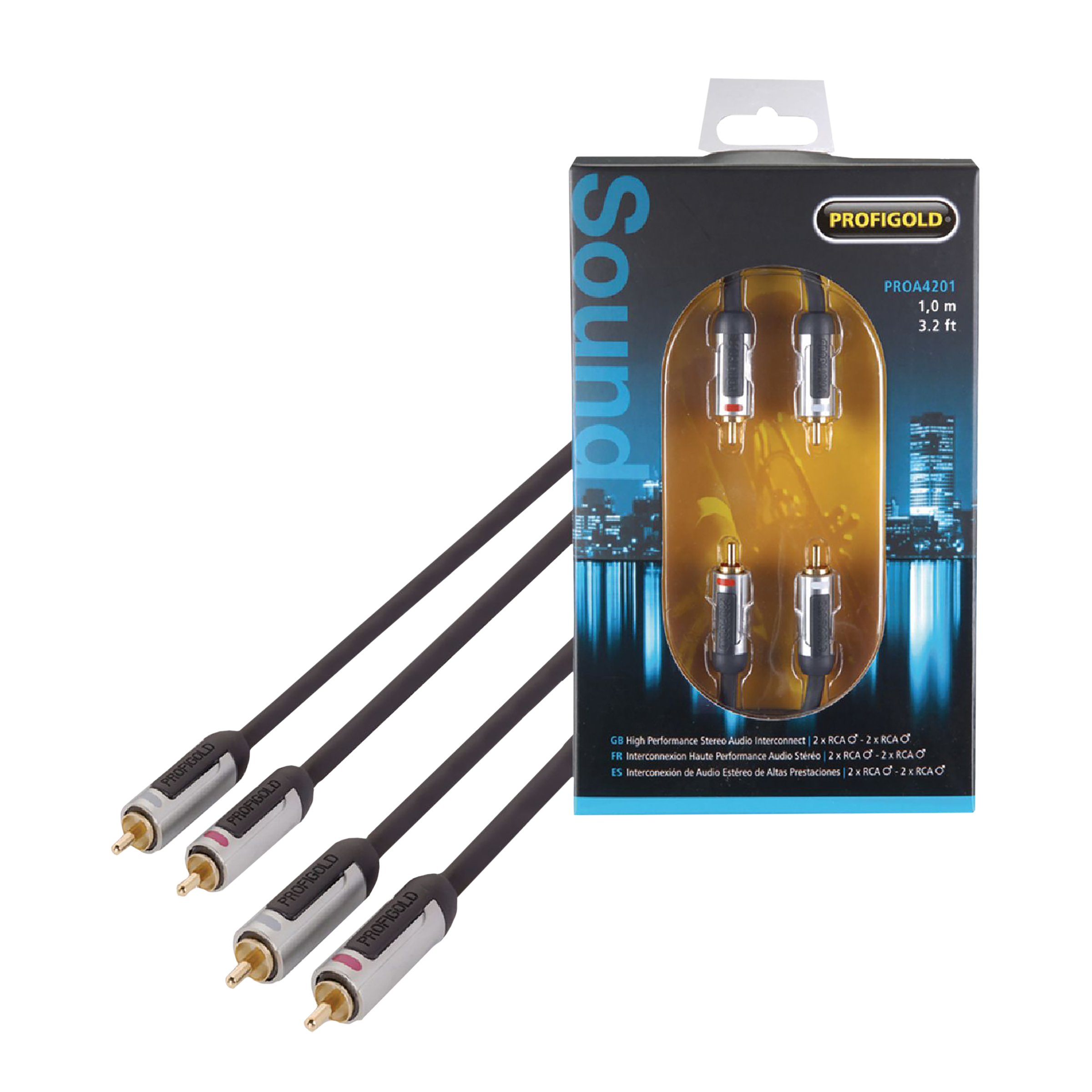 PROFIGOLD PROA4201 PVC 1 Meter RCA to RCA Audio Cable (Multiple Cable Shielding, Anthracite)_8