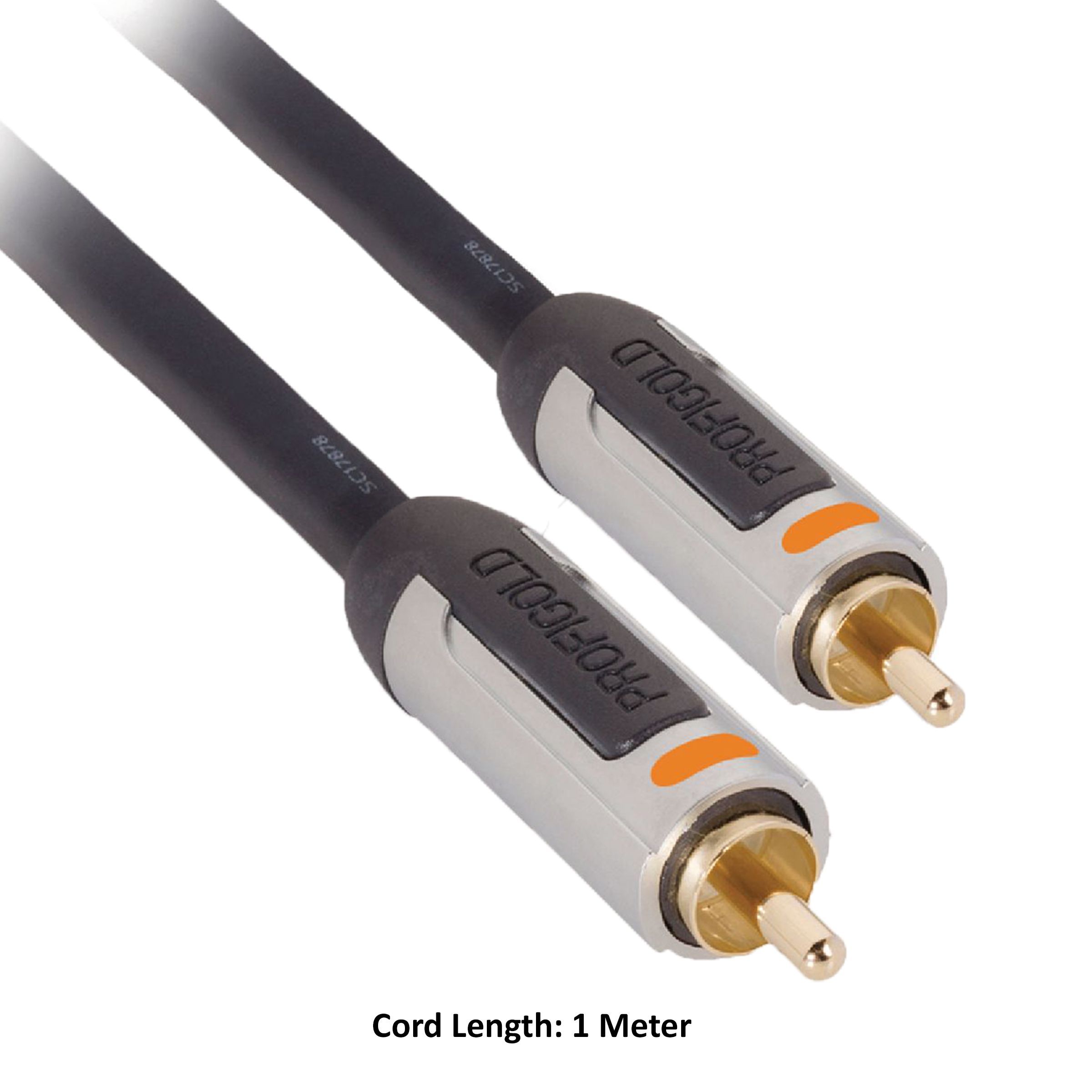 PROFIGOLD PROA4801 RCA to RCA 1 Meter Audio Cable (Colour Coded Plugs, Anthracite)_4