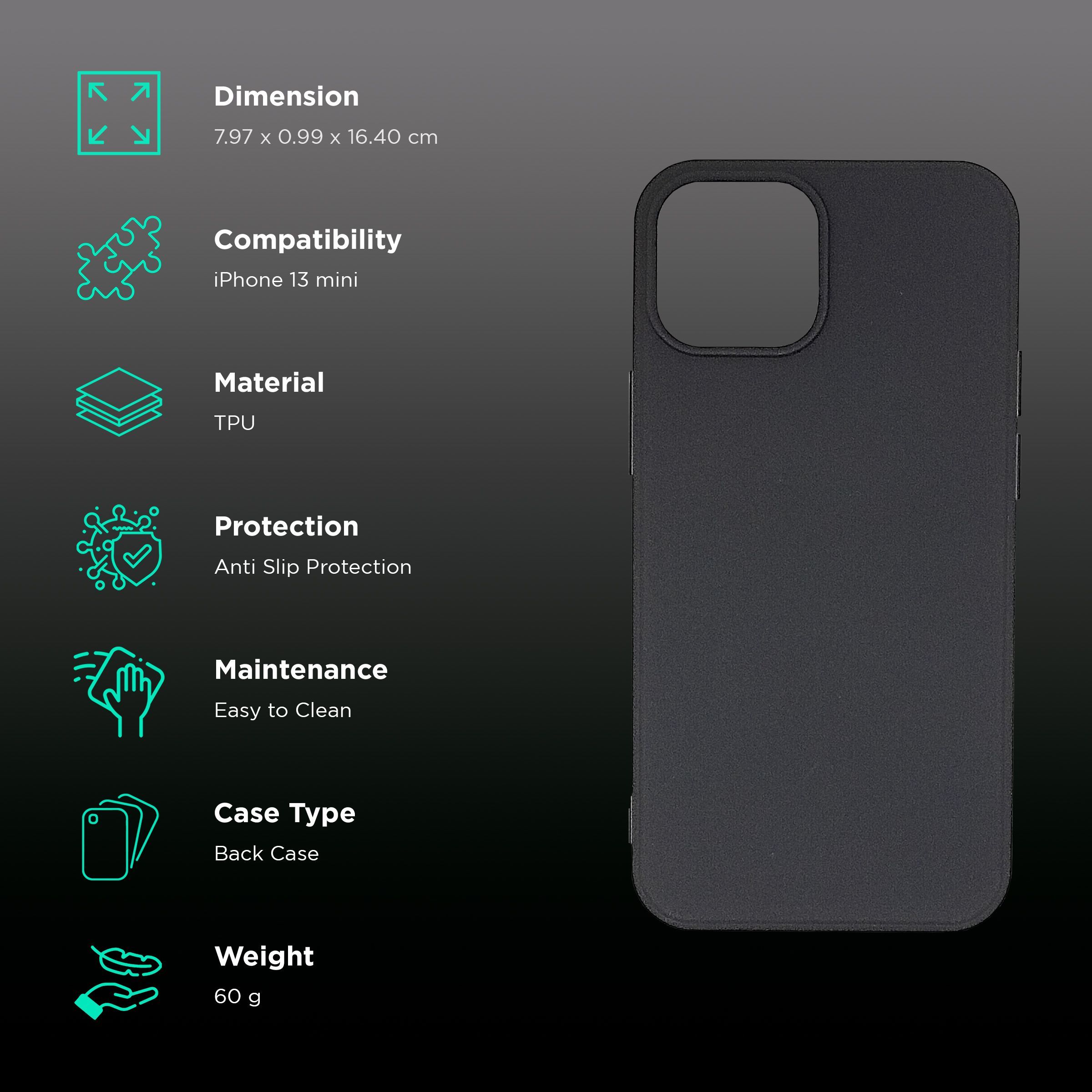Buy soundREVO TPU Back Cover for Apple iPhone 13 mini (Anti-Slip Grip, Black) Online_2