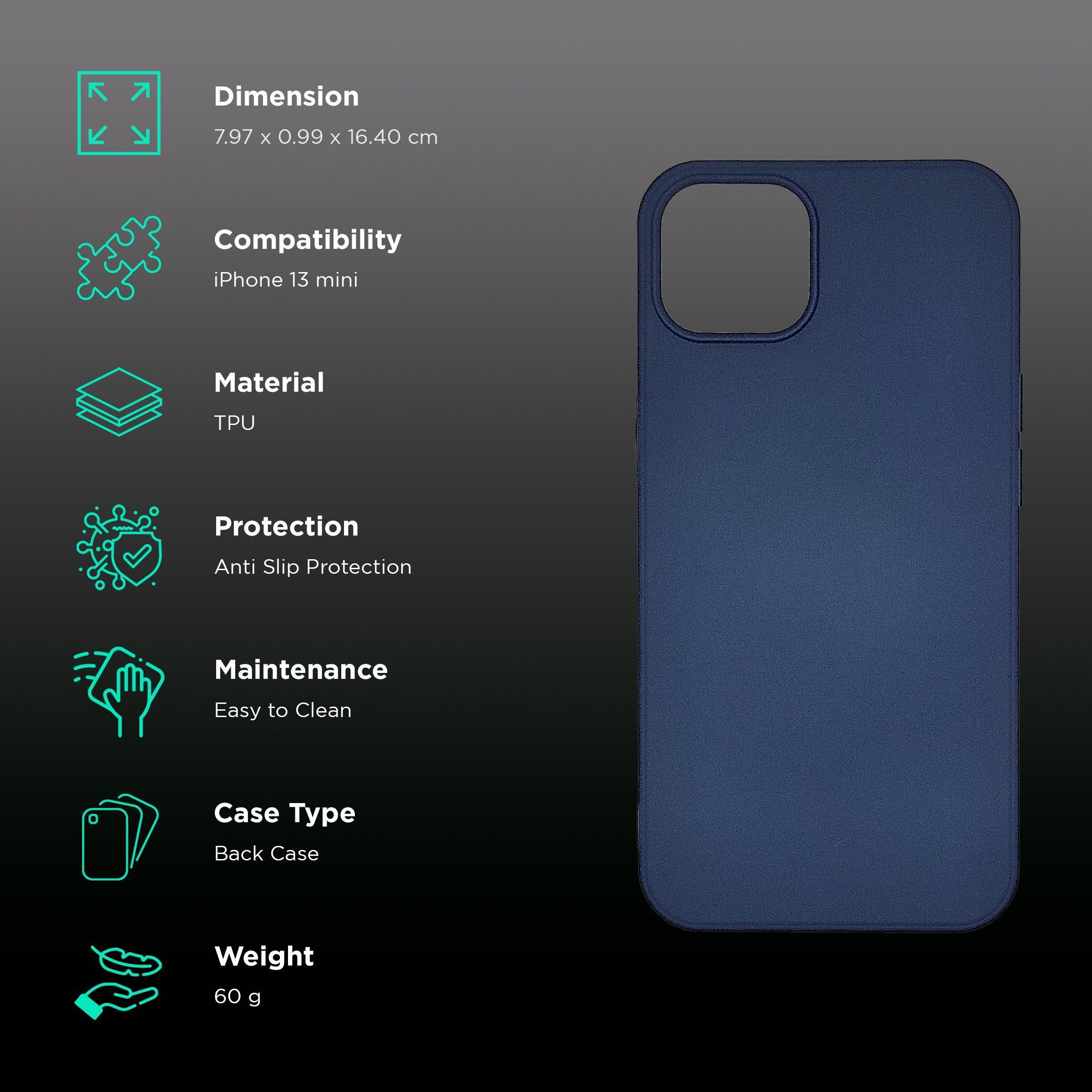 soundREVO TPU Back Cover for Apple iPhone 13 Mini (Anti-Slip Grip, Blue)_2
