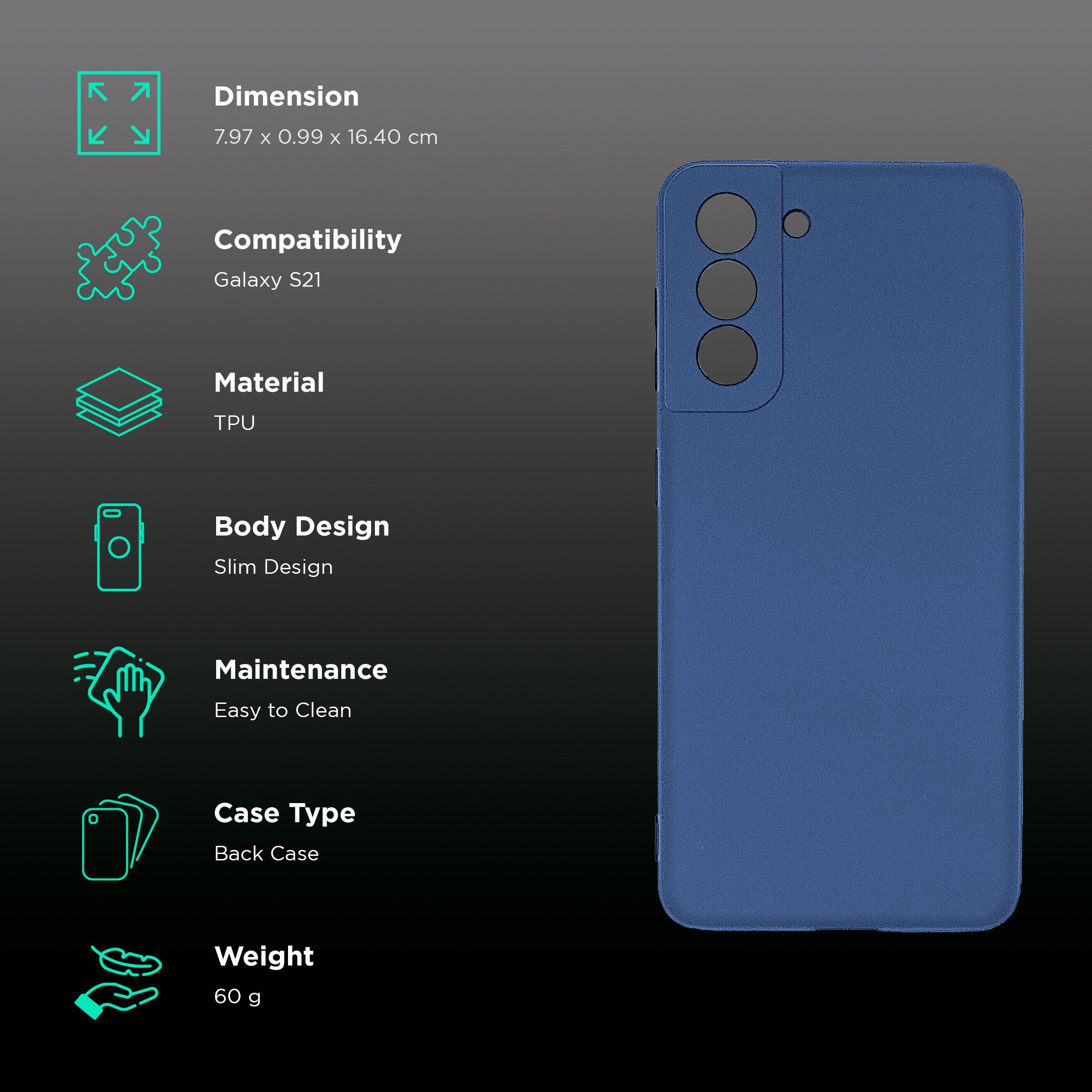 soundREVO TPU Back Cover for SAMSUNG Galaxy S21 (Anti-Slip Grip, Blue)_2