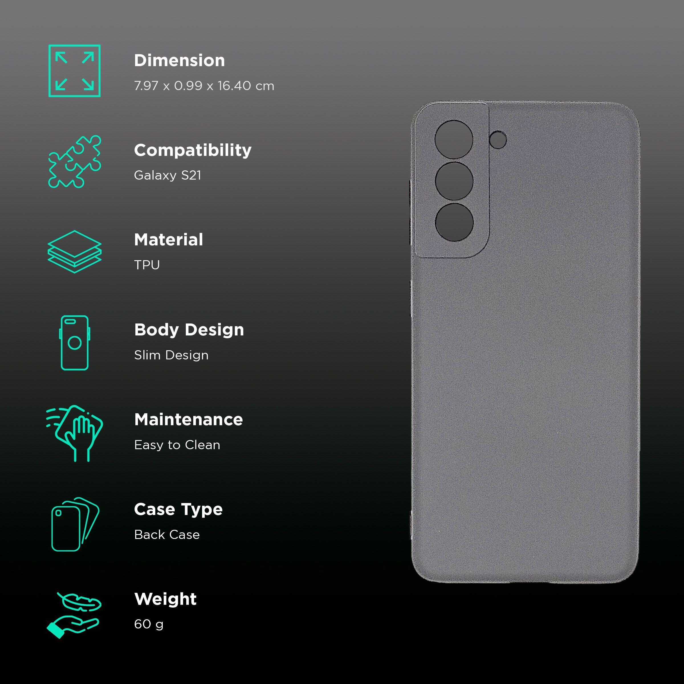 soundREVO TPU Back Cover for SAMSUNG Galaxy S21 (Anti-Slip Grip, Grey)_2