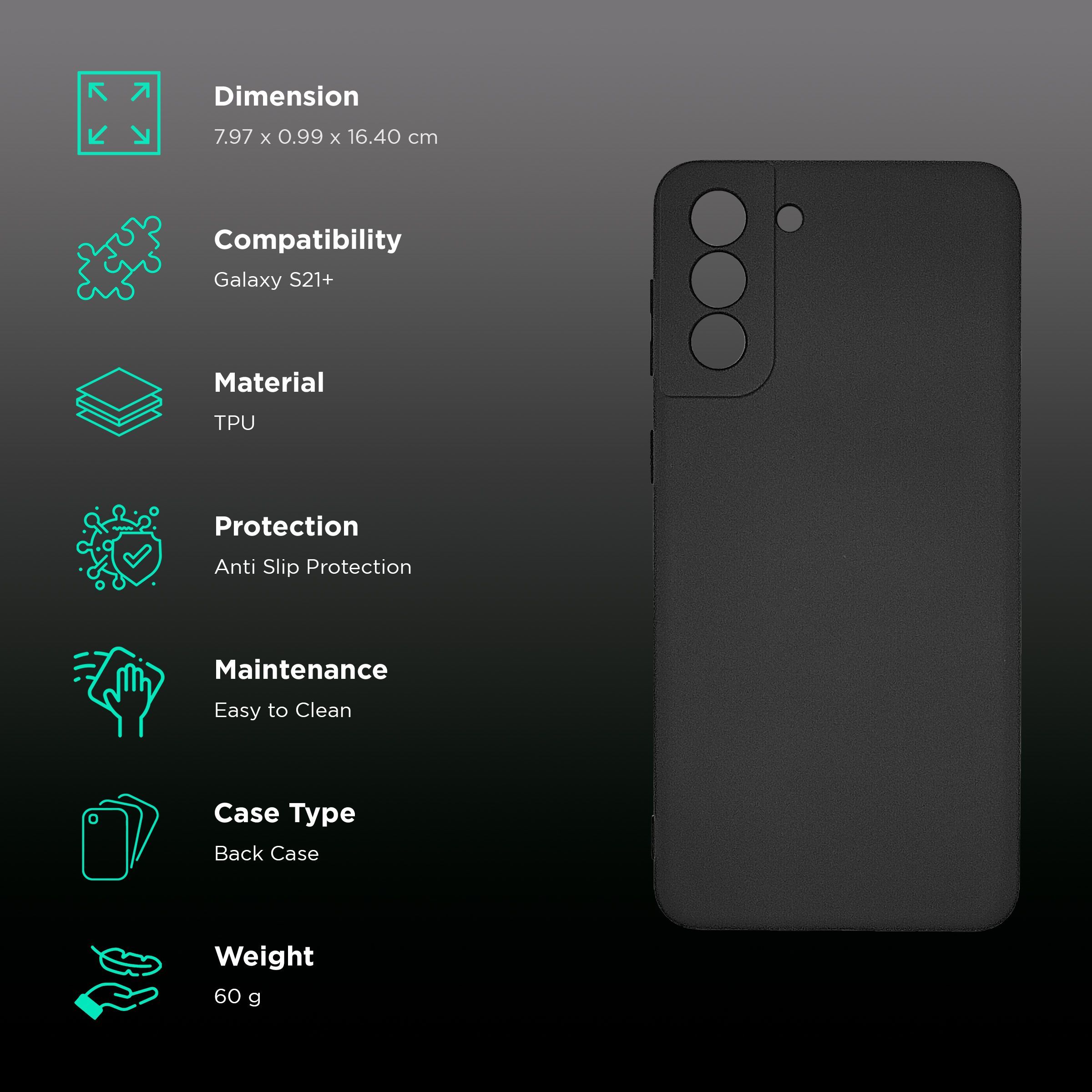 soundREVO TPU Back Cover for SAMSUNG Galaxy S21 Plus (Anti-Slip Grip, Black)_2