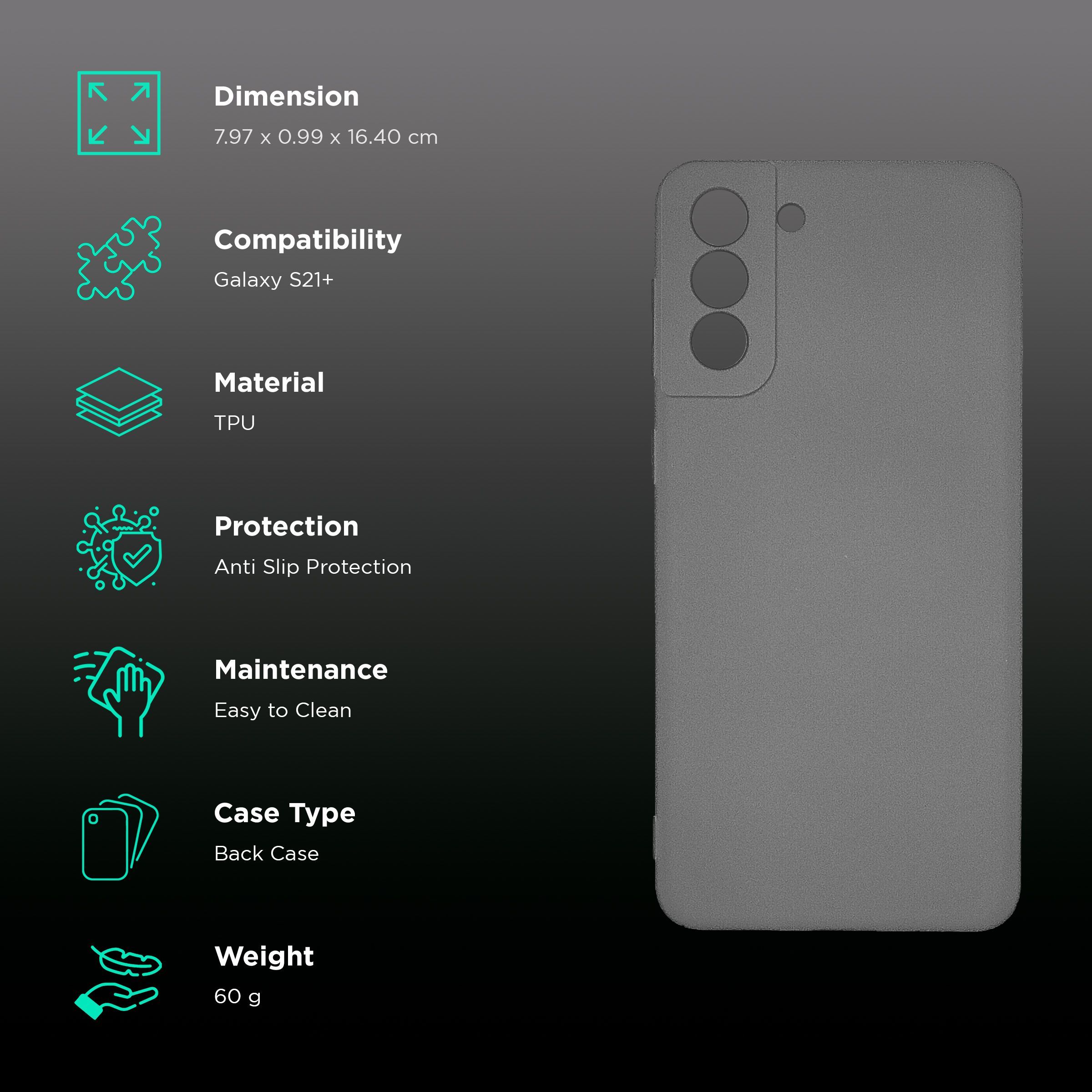 soundREVO TPU Back Cover for SAMSUNG Galaxy S21 Plus (Anti-Slip Grip, Grey)_2