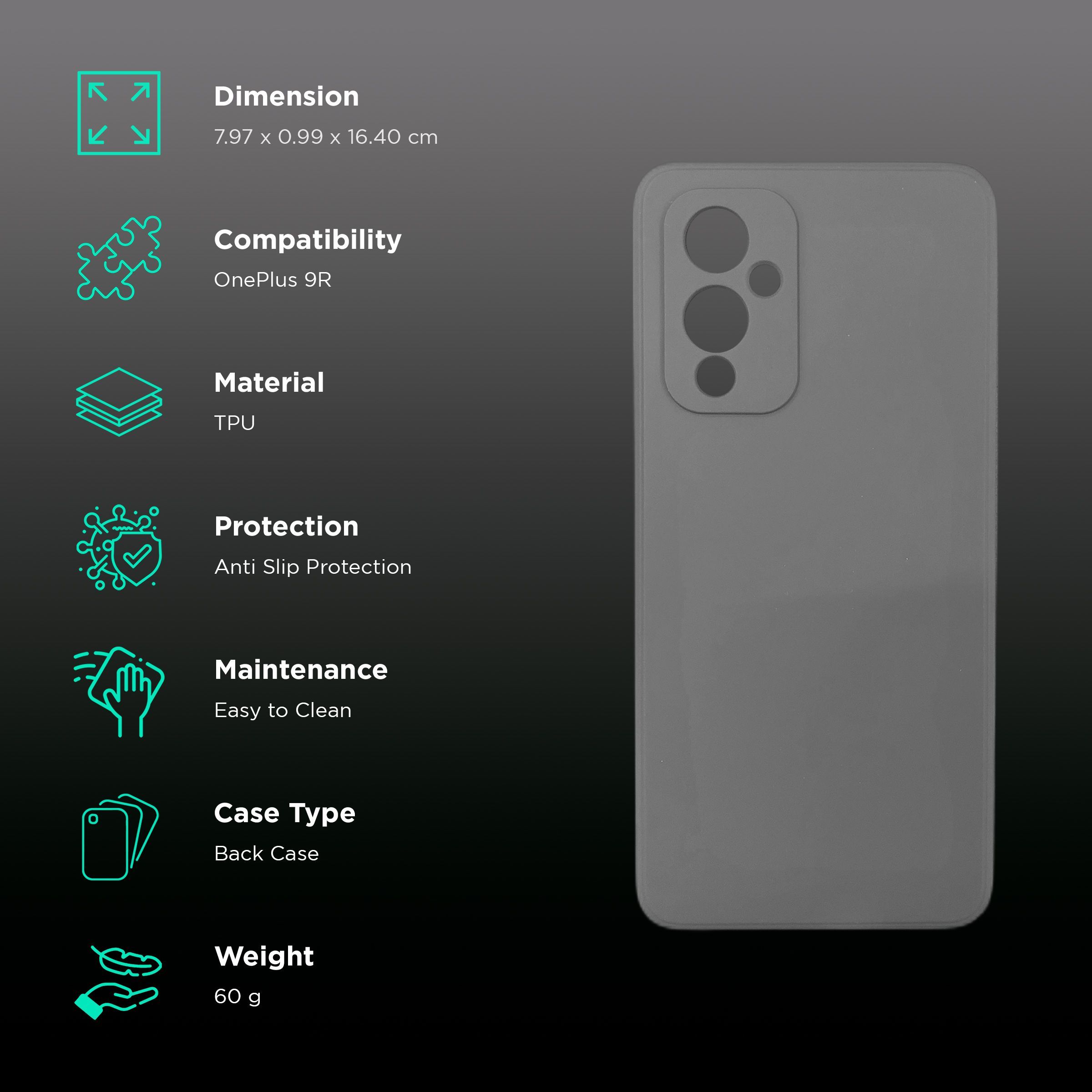 soundREVO TPU Back Cover for OnePlus 9 (Anti-Slip Grip, Grey)_2