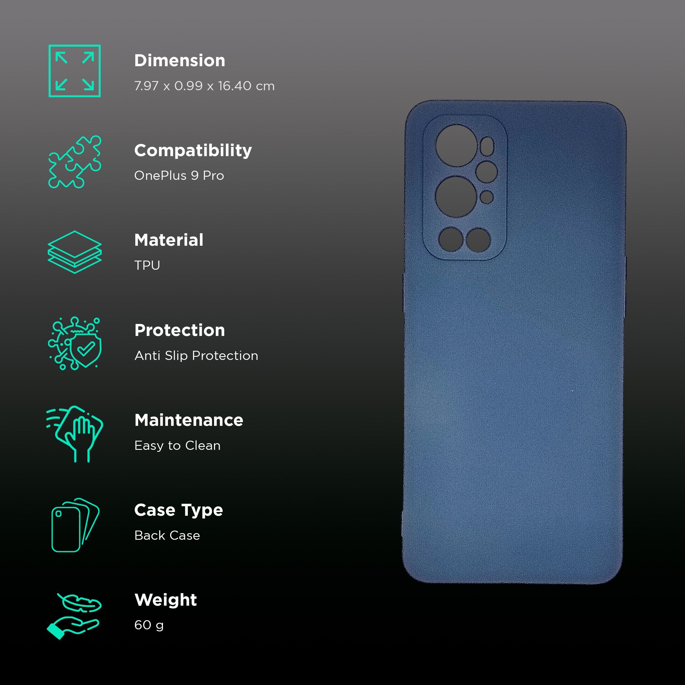 soundREVO TPU Back Cover for OnePlus 9 Pro (Anti-Slip Grip, Blue)_2