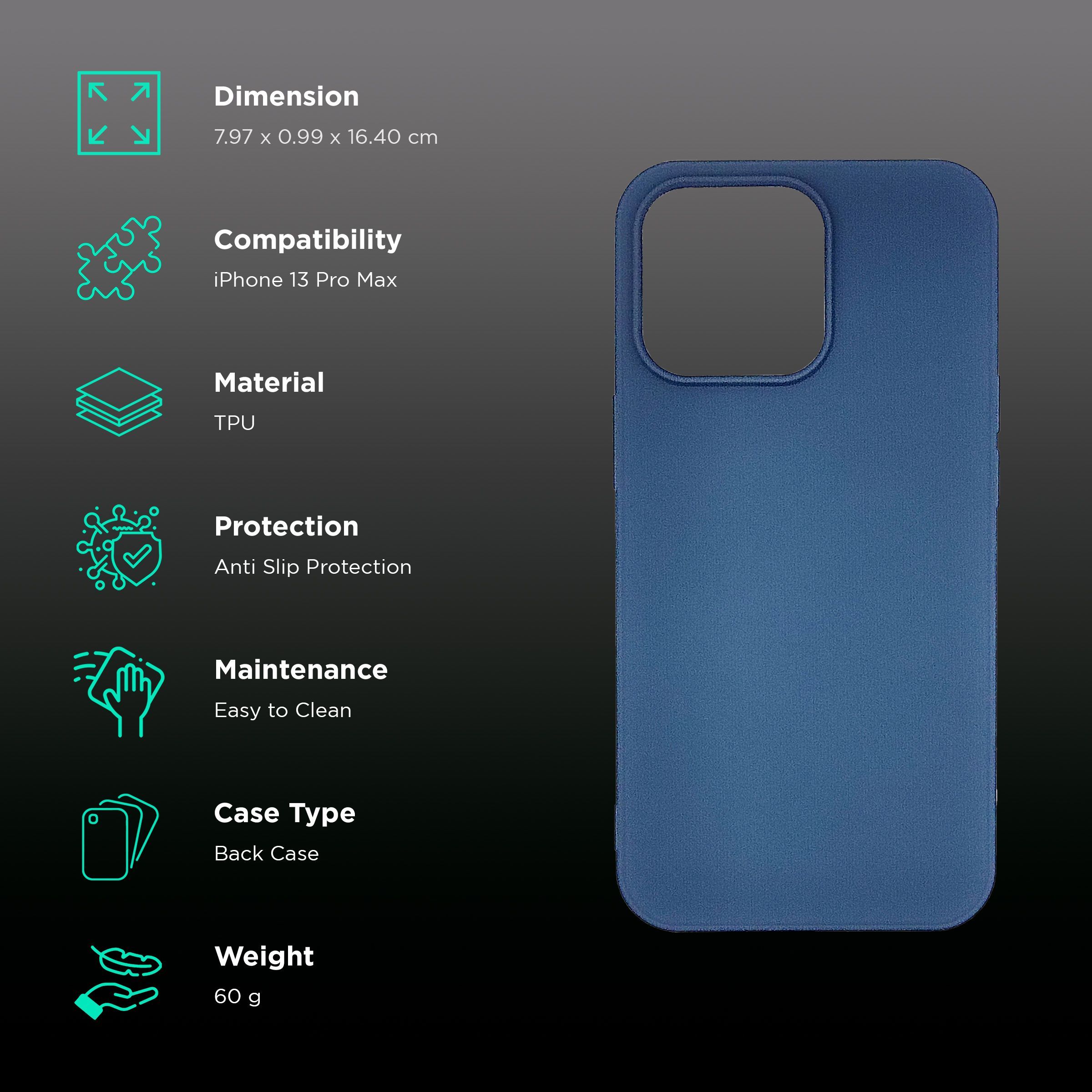 soundREVO TPU Back Cover for Apple iPhone 13 Pro Max (Anti-Slip Grip, Blue)_2