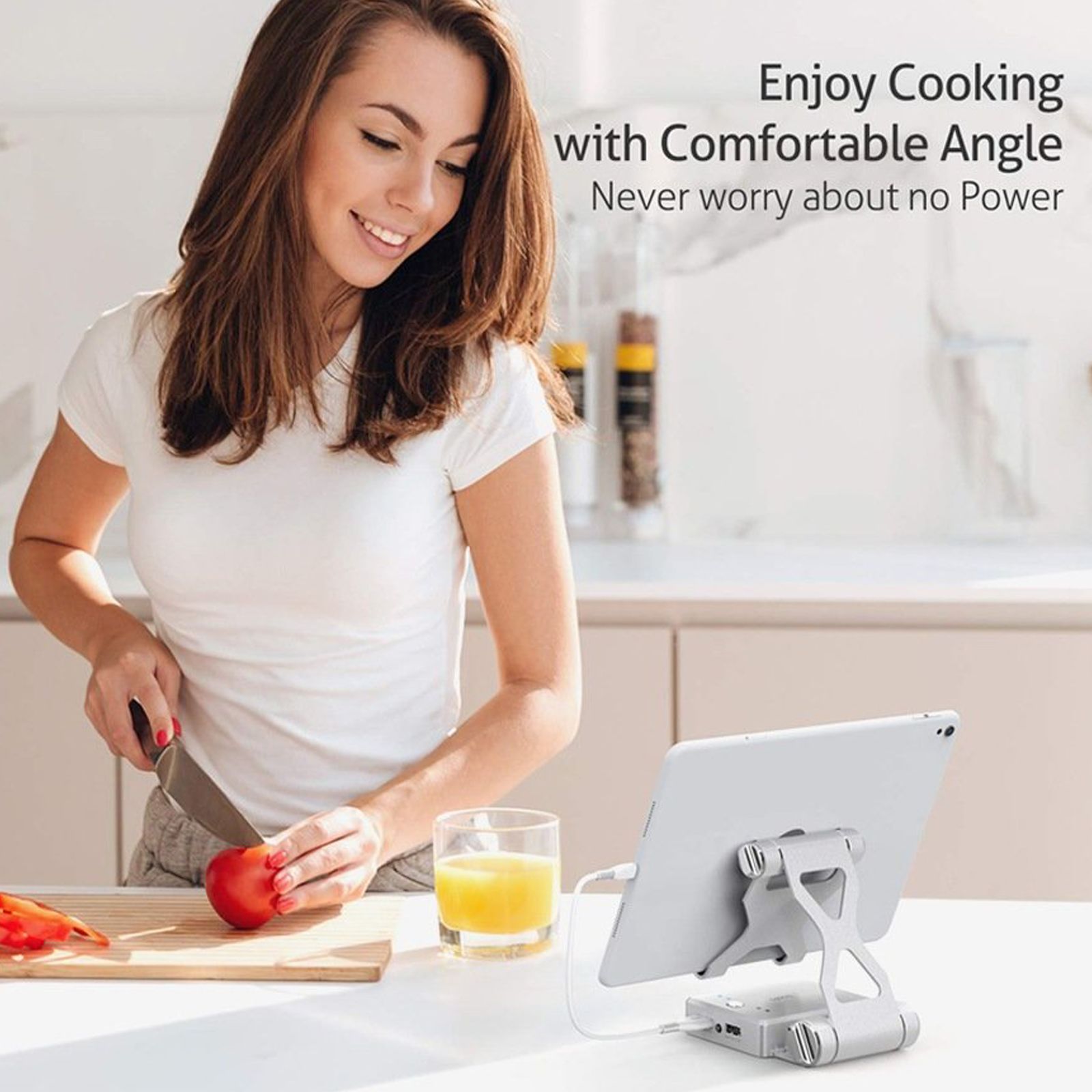 Soopi Stand for Mobiles and Tablets (Built-In 5000mAh Powerbank, Bluetooth Speaker, PH02, Silver)_9