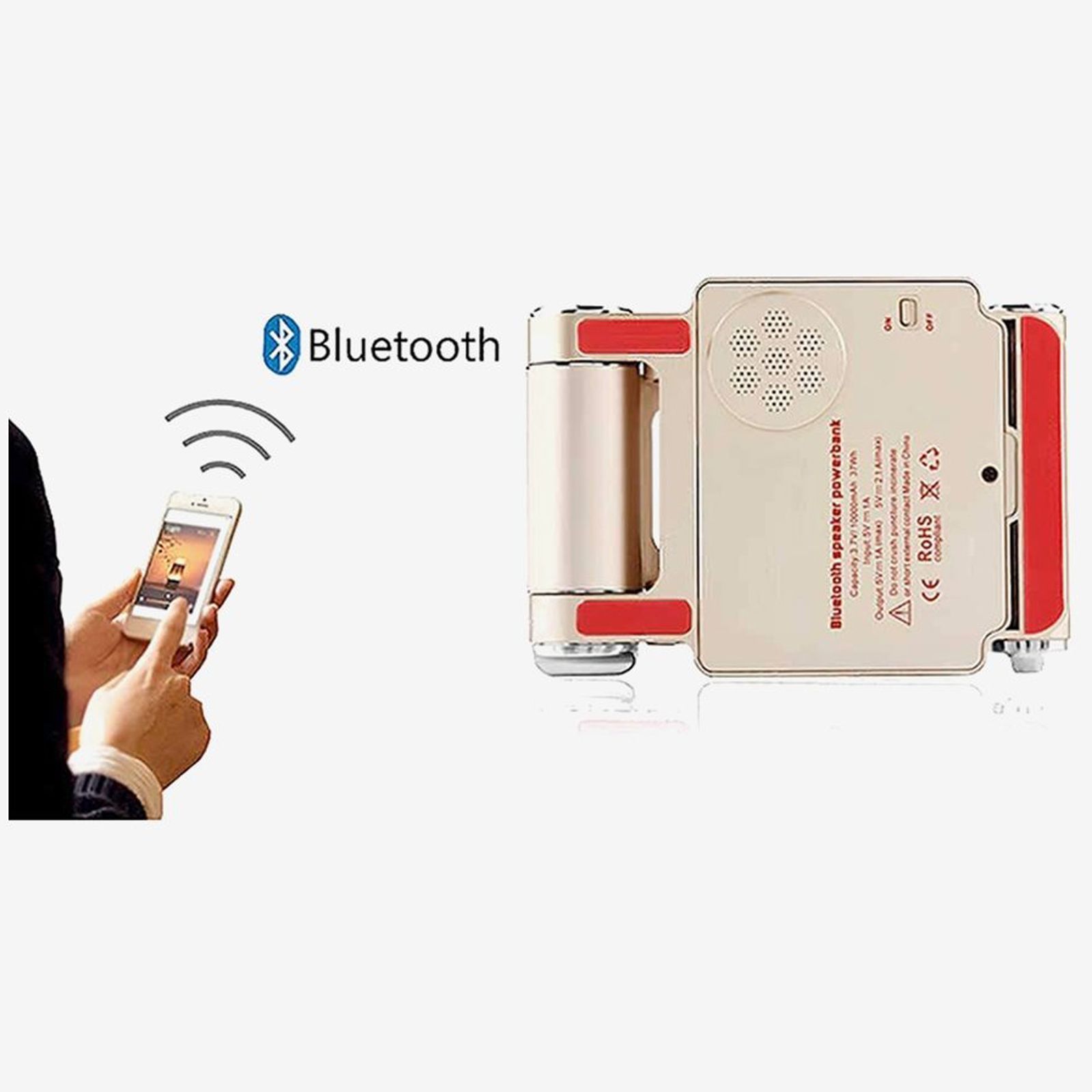 Soopi Stand for Mobiles and Tablets (Built-In 5000mAh Powerbank, Bluetooth Speaker, PH02, Silver)_6