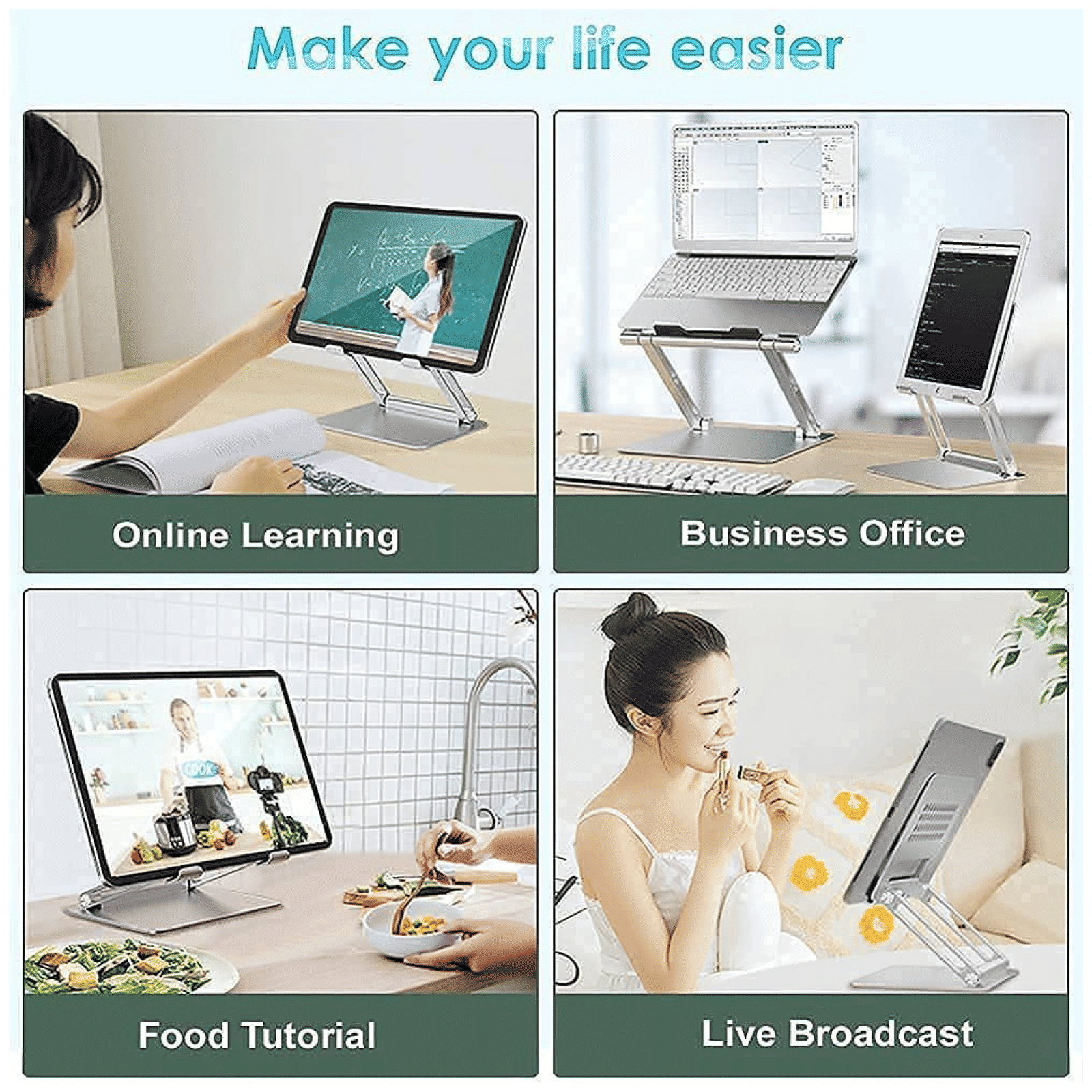 SooPii Stands For Mobiles and Tablets (Multi-Angle Adjustable, DM03, Silver) SooPii Stands For Mobiles and Tablets (Multi-Angle Adjustable, DM03, Silver)_6