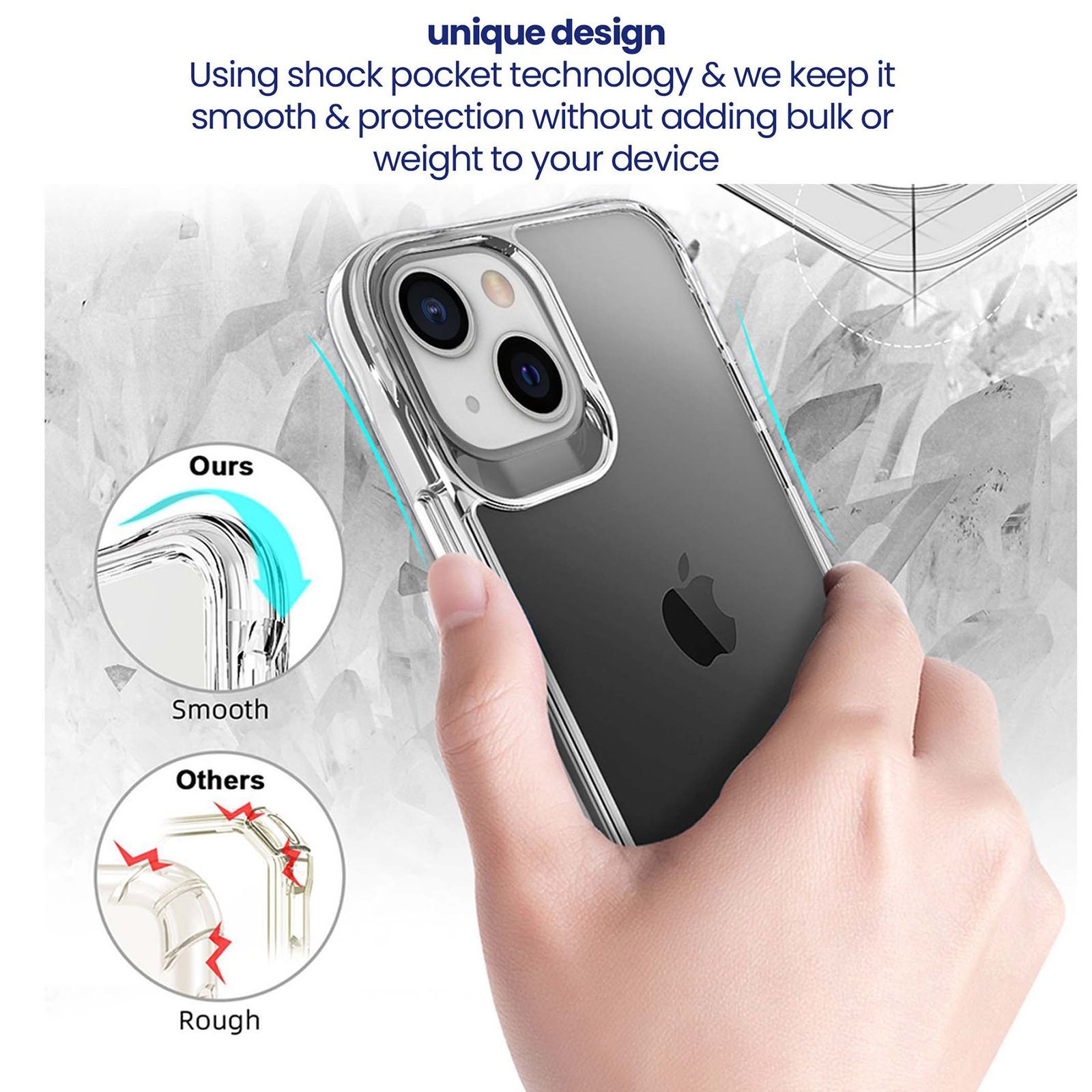 stuffcool Aktion Hard/Soft TPU Back Case for Apple iPhone 13 Mini (Wireless Charging Support, Clear)_8