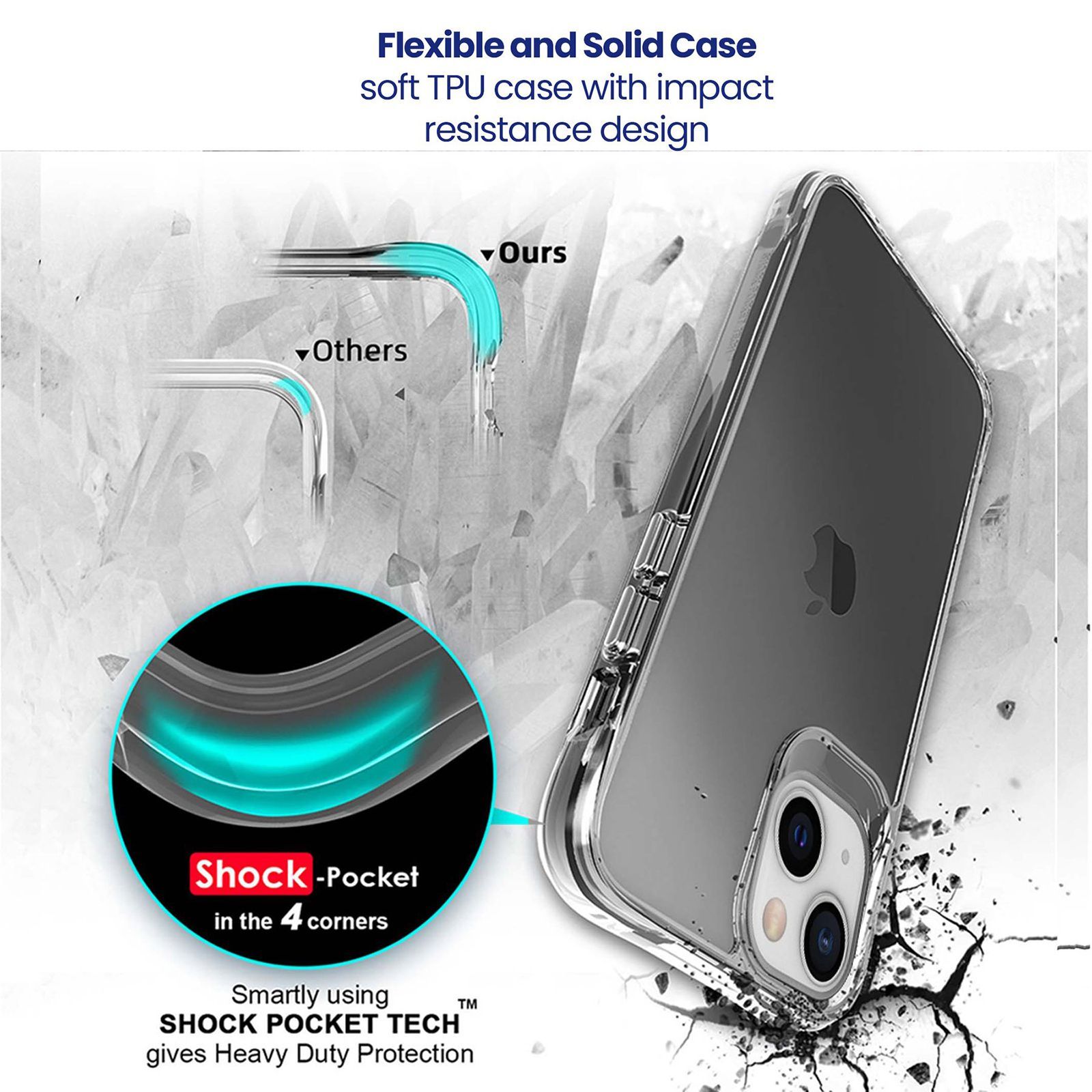 stuffcool Aktion Hard/Soft TPU Back Case for Apple iPhone 13 Mini (Wireless Charging Support, Clear)_7