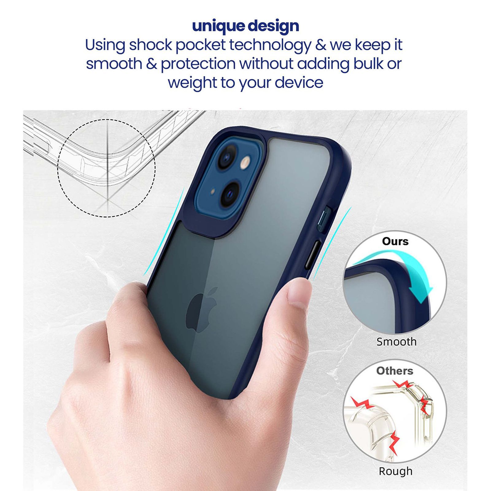 stuffcool Aktion TPU Back Cover for Apple iPhone 13 Mini (Shock Pocket Technology, Blue)_8