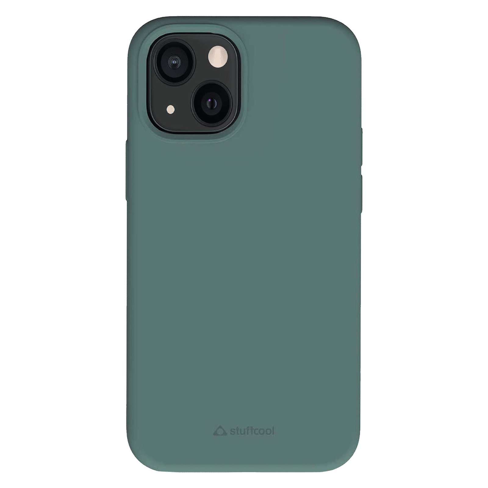 stuffcool Silo Soft and Smooth Rubber Back Cover for Apple iPhone 13 Mini (Camera Protection, Green)_3