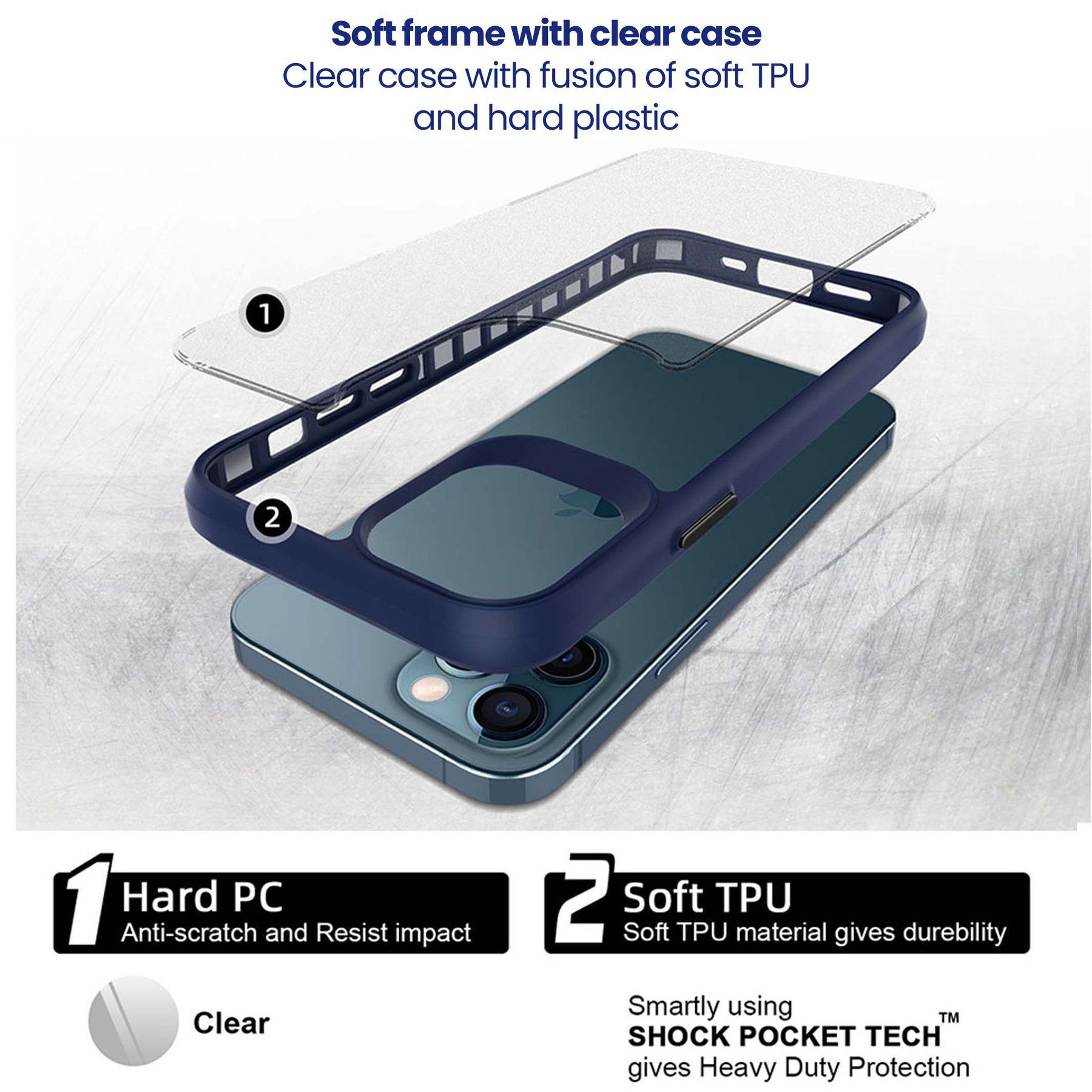 stuffcool Aktion TPU Back Cover for Apple iPhone 13 Pro (Shock Pocket Technology, Blue)_12