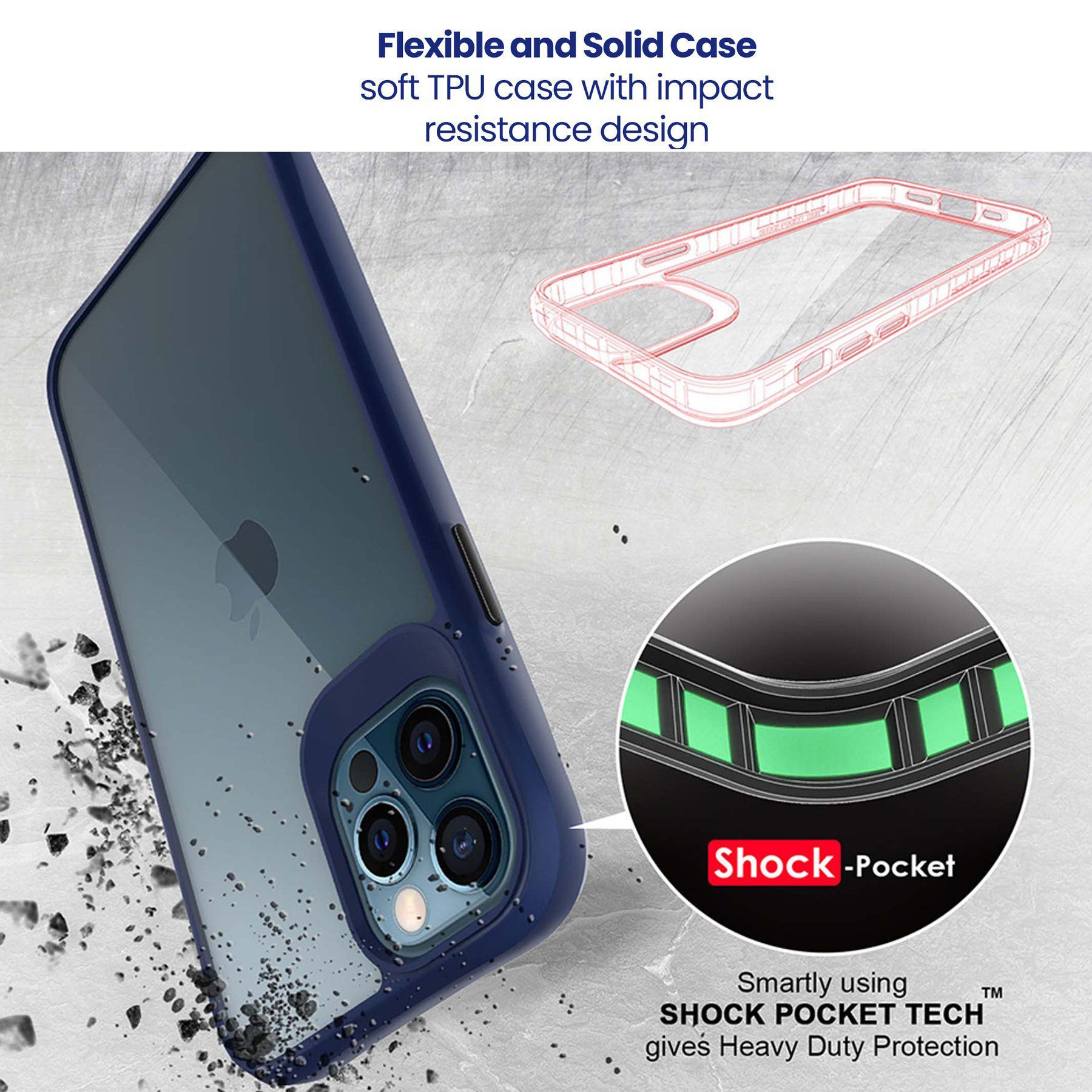 stuffcool Aktion TPU Back Cover for Apple iPhone 13 Pro (Shock Pocket Technology, Blue)_9