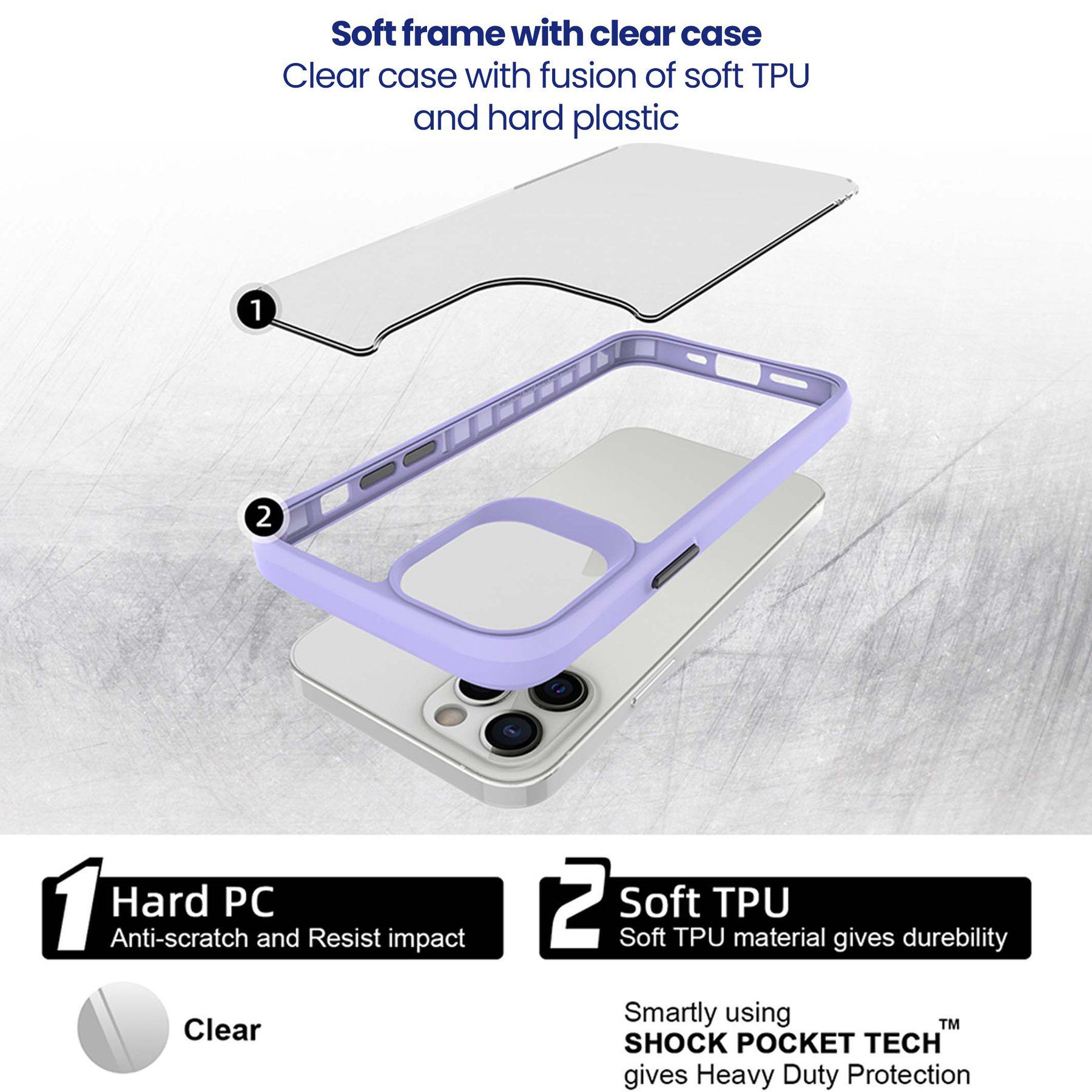 stuffcool Aktion TPU Back Cover for Apple iPhone 13 Pro (Shock Pocket Technology, Purple)_12