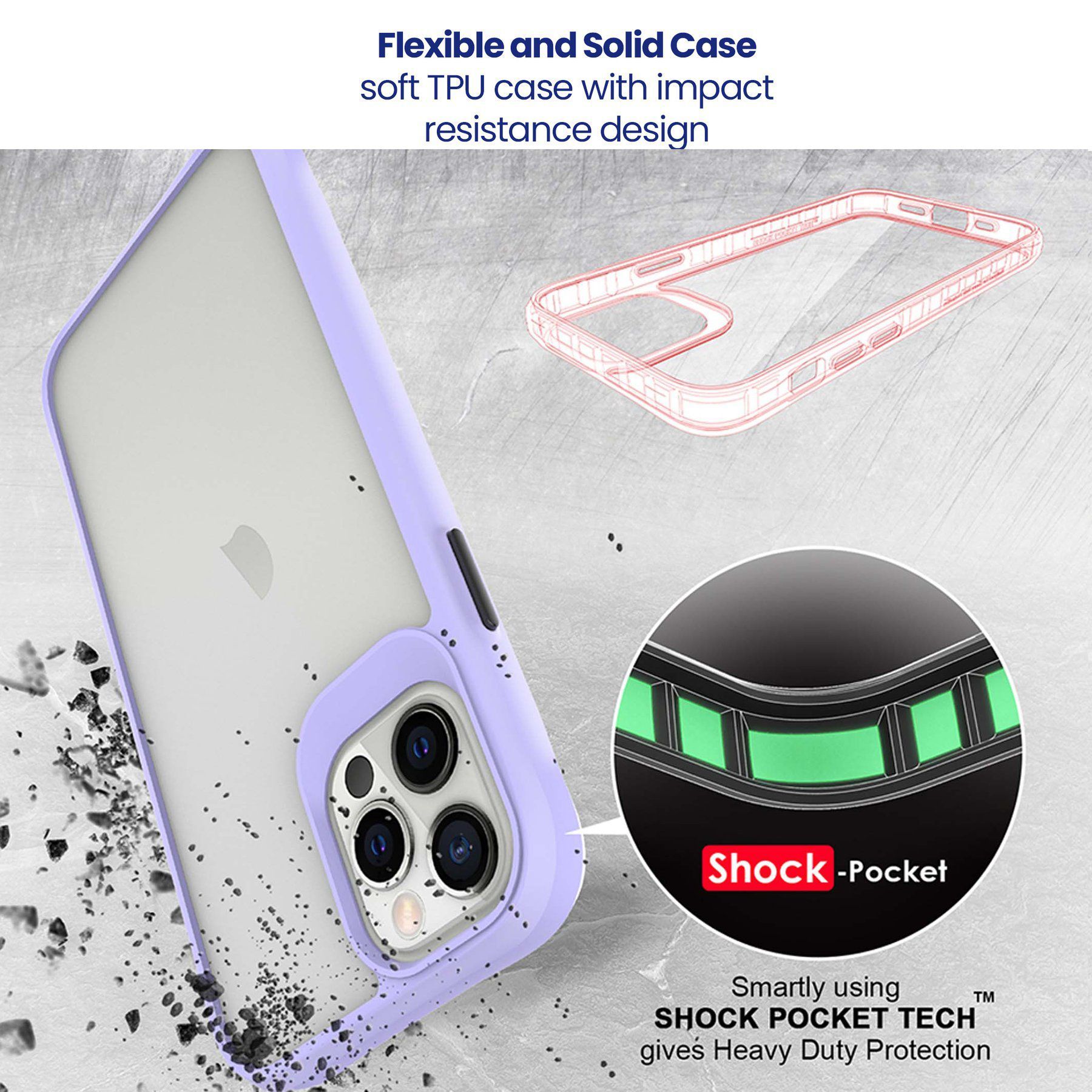 stuffcool Aktion TPU Back Cover for Apple iPhone 13 Pro (Shock Pocket Technology, Purple)_10
