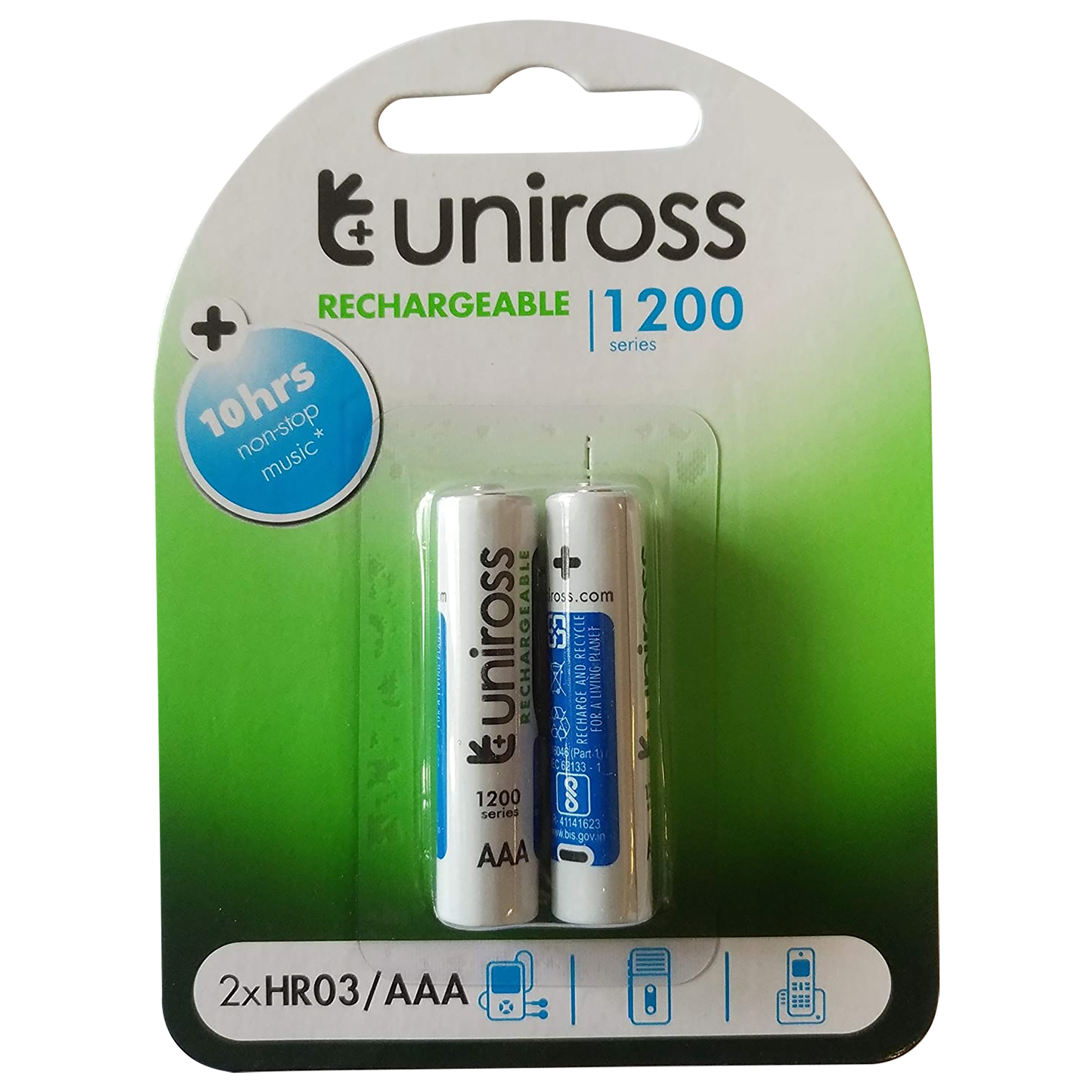 uniross Fratelli 1200 mAh Alkaline AAA Rechargeable Battery (Pack Of 2) uniross Fratelli 1200 mAh Alkaline AAA Rechargeable Battery (Pack Of 2)_1
