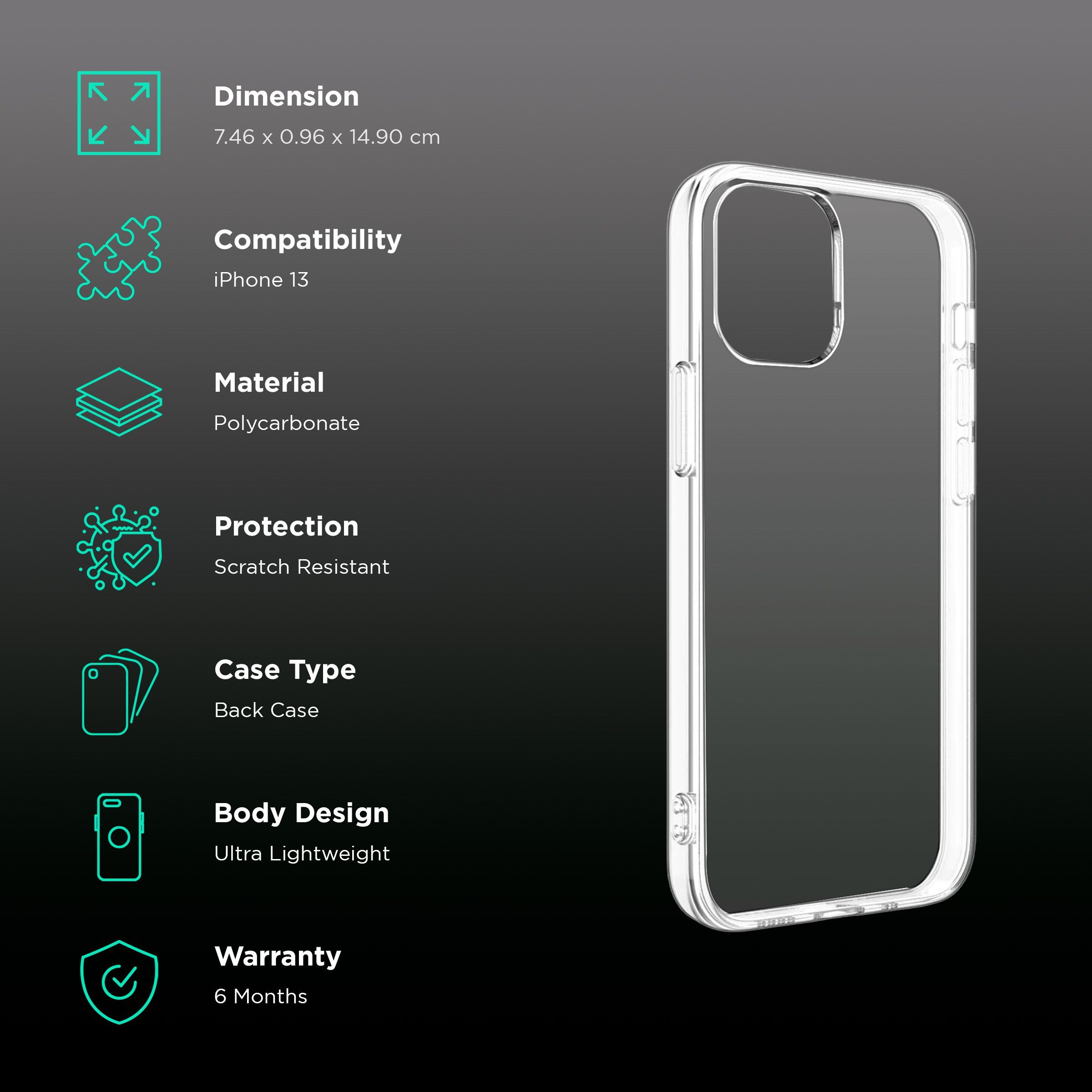 Dr. Vaku Glassy Hard TPU & Polycarbonate Back Cover for Apple iPhone 13 (Wireless Charging Compatible, Clear) Dr. Vaku Glassy Hard TPU & Polycarbonate Back Cover for Apple iPhone 13 (Wireless Charging Compatible, Clear)_2