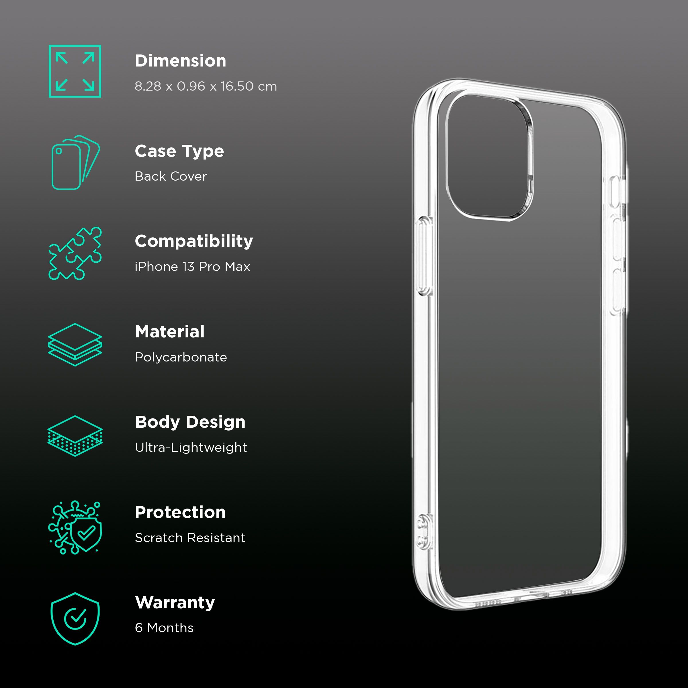 Dr. Vaku Glassy Polycarbonate Back Cover for Apple iPhone 13 Pro Max (Scratch Resistant, Clear) Dr. Vaku Glassy Polycarbonate Back Cover for Apple iPhone 13 Pro Max (Scratch Resistant, Clear)_2