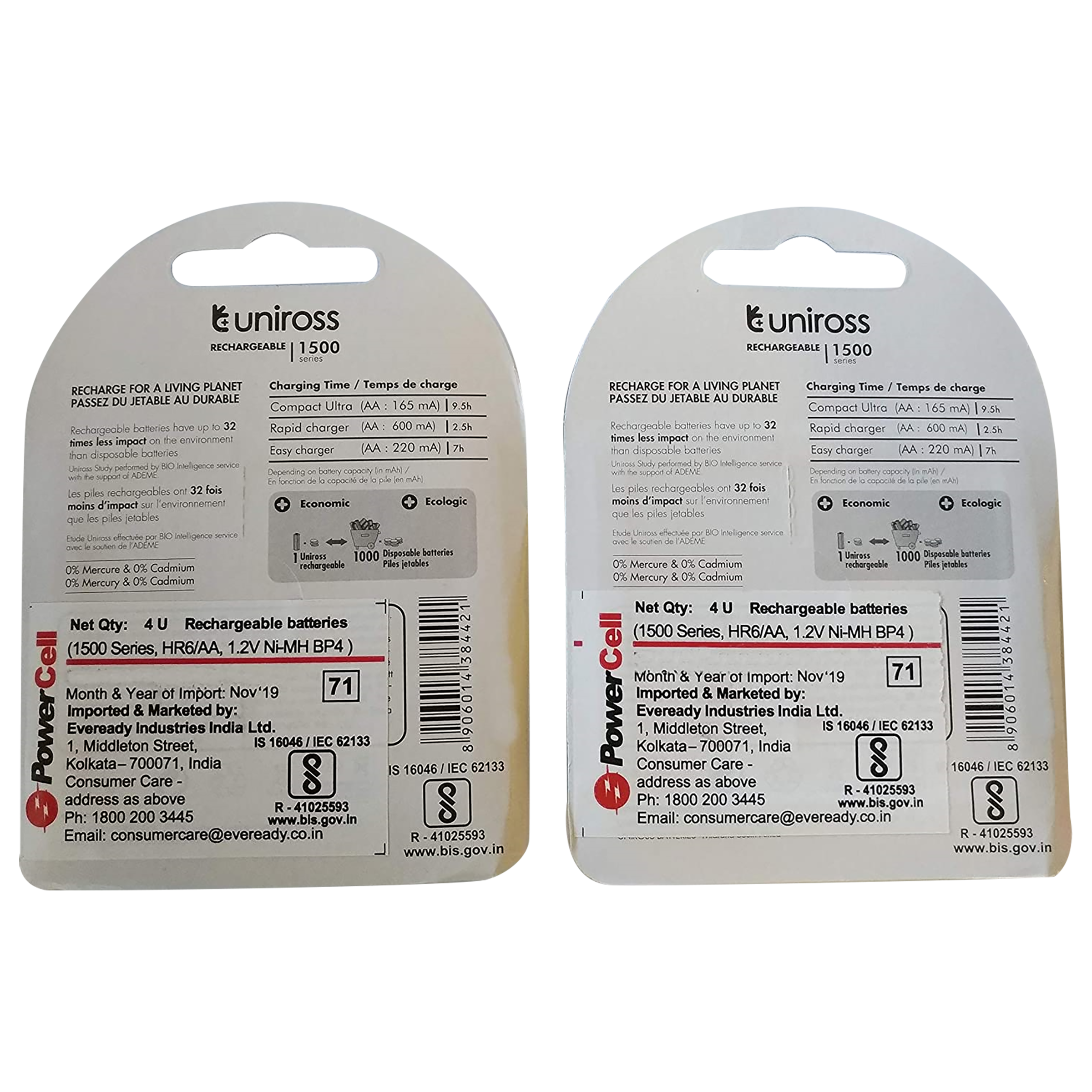 uniross Fratelli 1500 mAh Alkaline AA Rechargeable Battery (Pack Of 4)_5