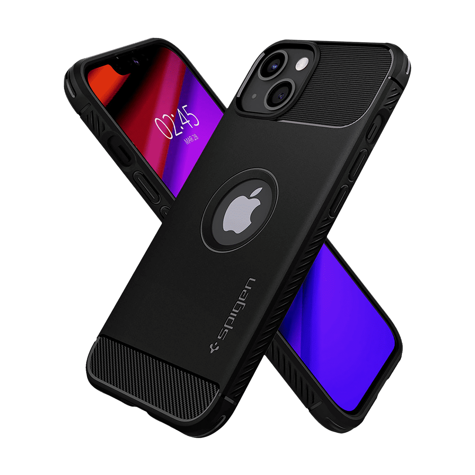 spigen Rugged Armor TPU Back Cover for Apple iPhone 13 Mini (Air Cushion Technology, Matte Black)_12