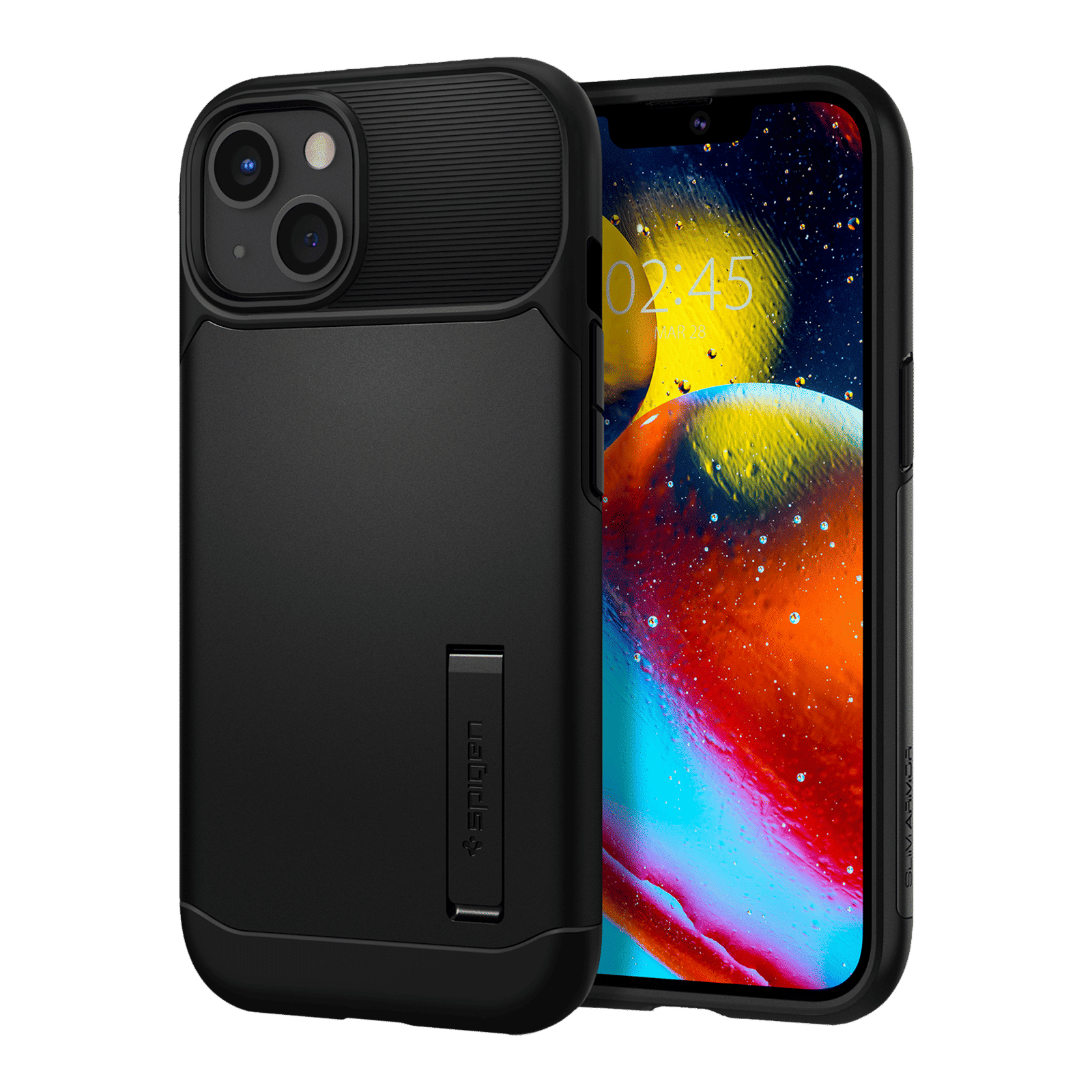 spigen Slim Armor TPU & Polycarbonate Back Cover for Apple iPhone 13 Mini (Wireless Charging Compatible, Black) spigen Slim Armor TPU & Polycarbonate Back Cover for Apple iPhone 13 Mini (Wireless Charging Compatible, Black)_1