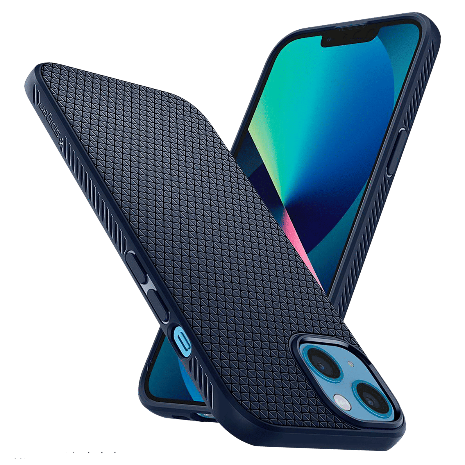 spigen Liquid Air TPU Back Cover for Apple iPhone 13 (Supports Wireless Charging, Navy Blue) spigen Liquid Air TPU Back Cover for Apple iPhone 13 (Supports Wireless Charging, Navy Blue)_8