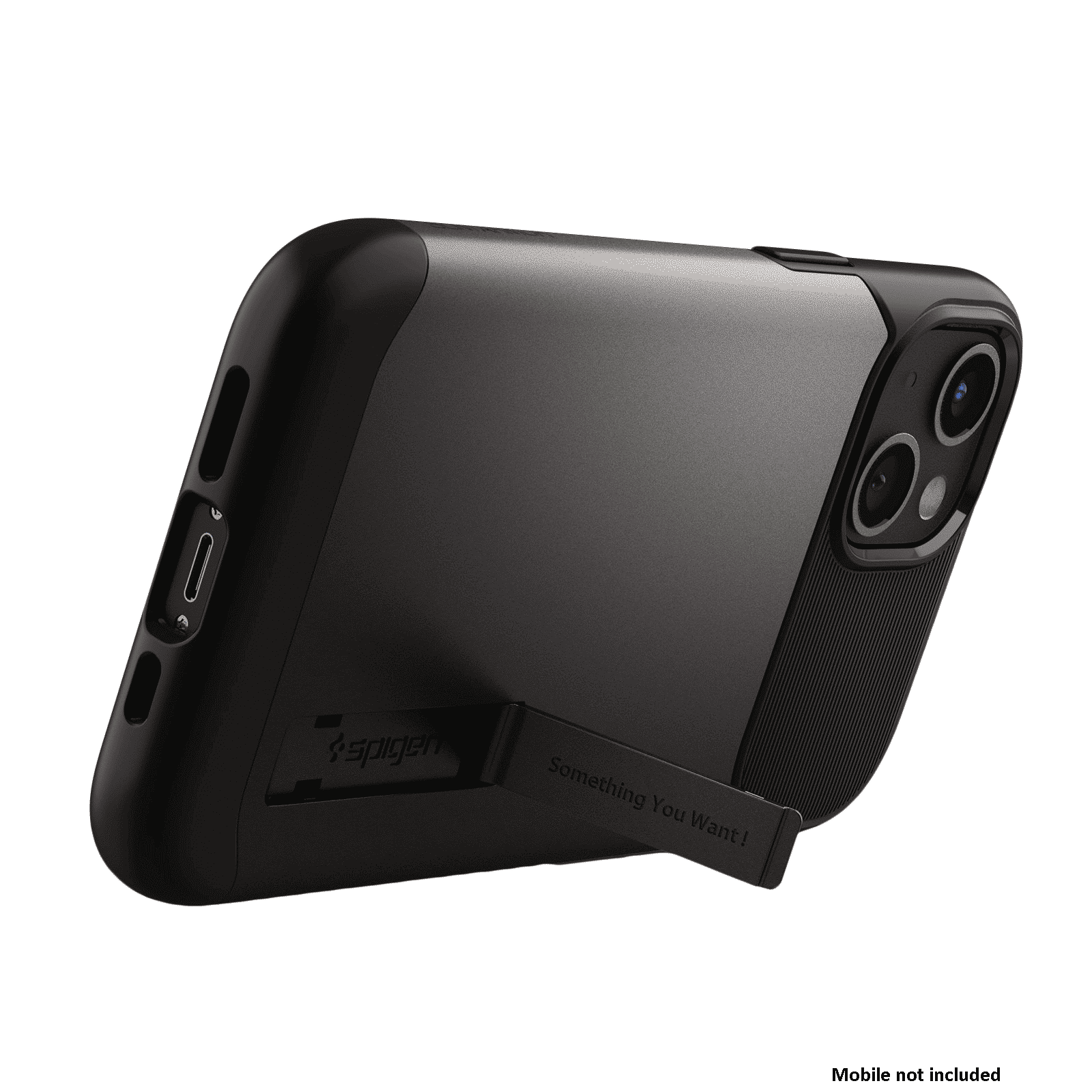 spigen Slim Armor Hard TPU & Polycarbonate Back Cover for Apple iPhone 13 (Wireless Charging Compatible, Black)_6