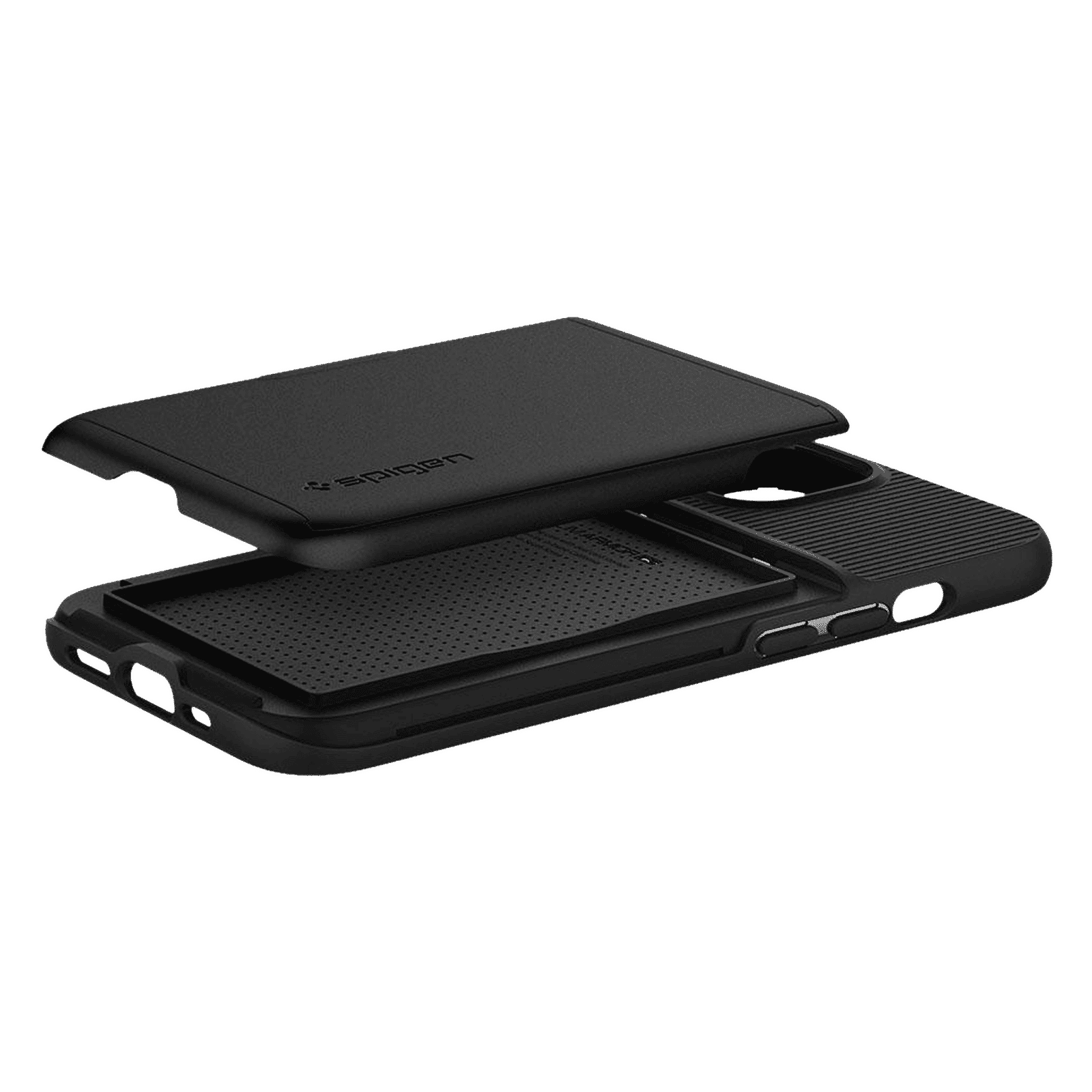 spigen Slim Armor CS TPU & Polycarbonate Back Cover for Apple iPhone 13 (Air Cushion Technology, Black)_6