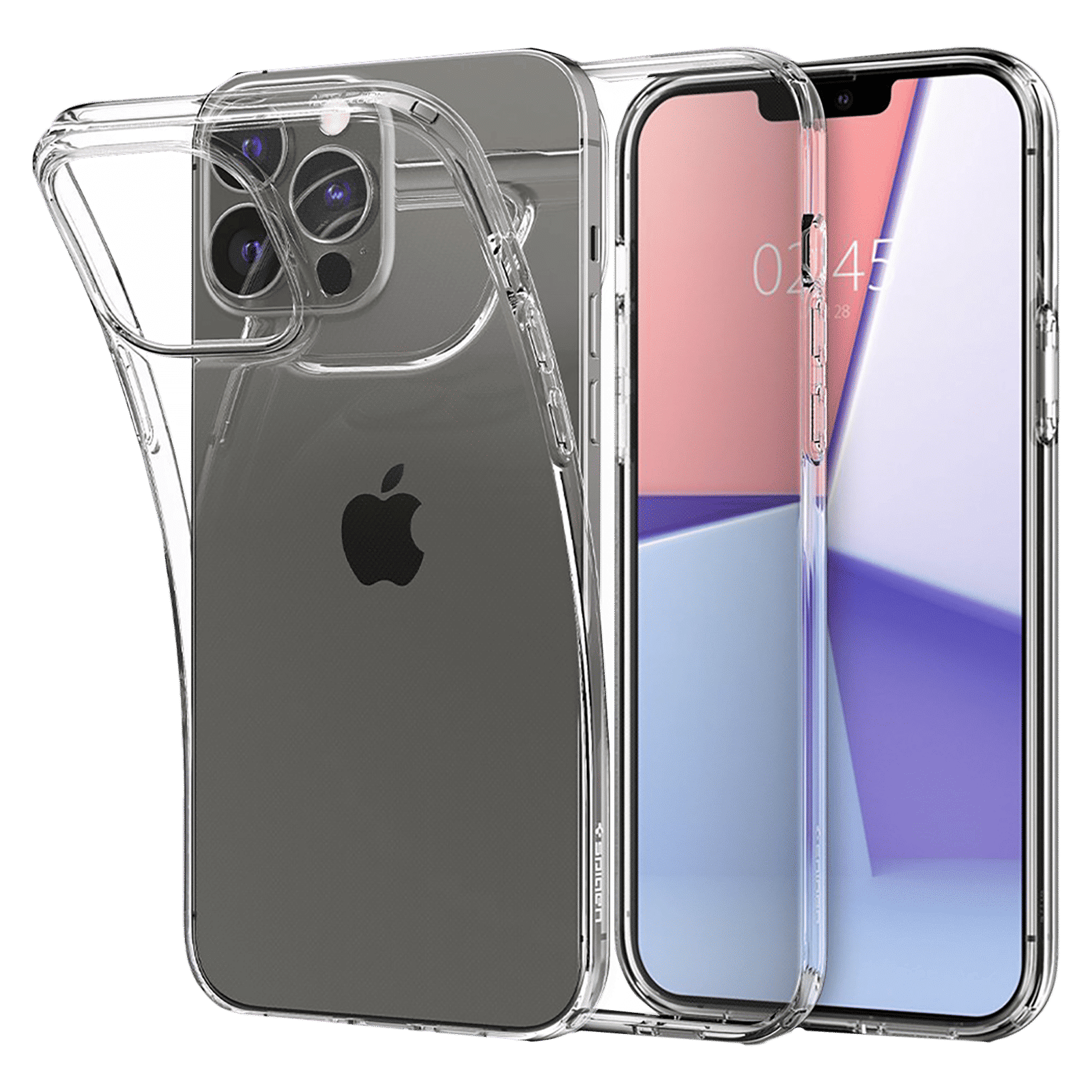 spigen Crystal Slot TPU Back Cover for Apple iPhone 13 Pro (Wireless Charging Compatible, Crystal Clear)_10